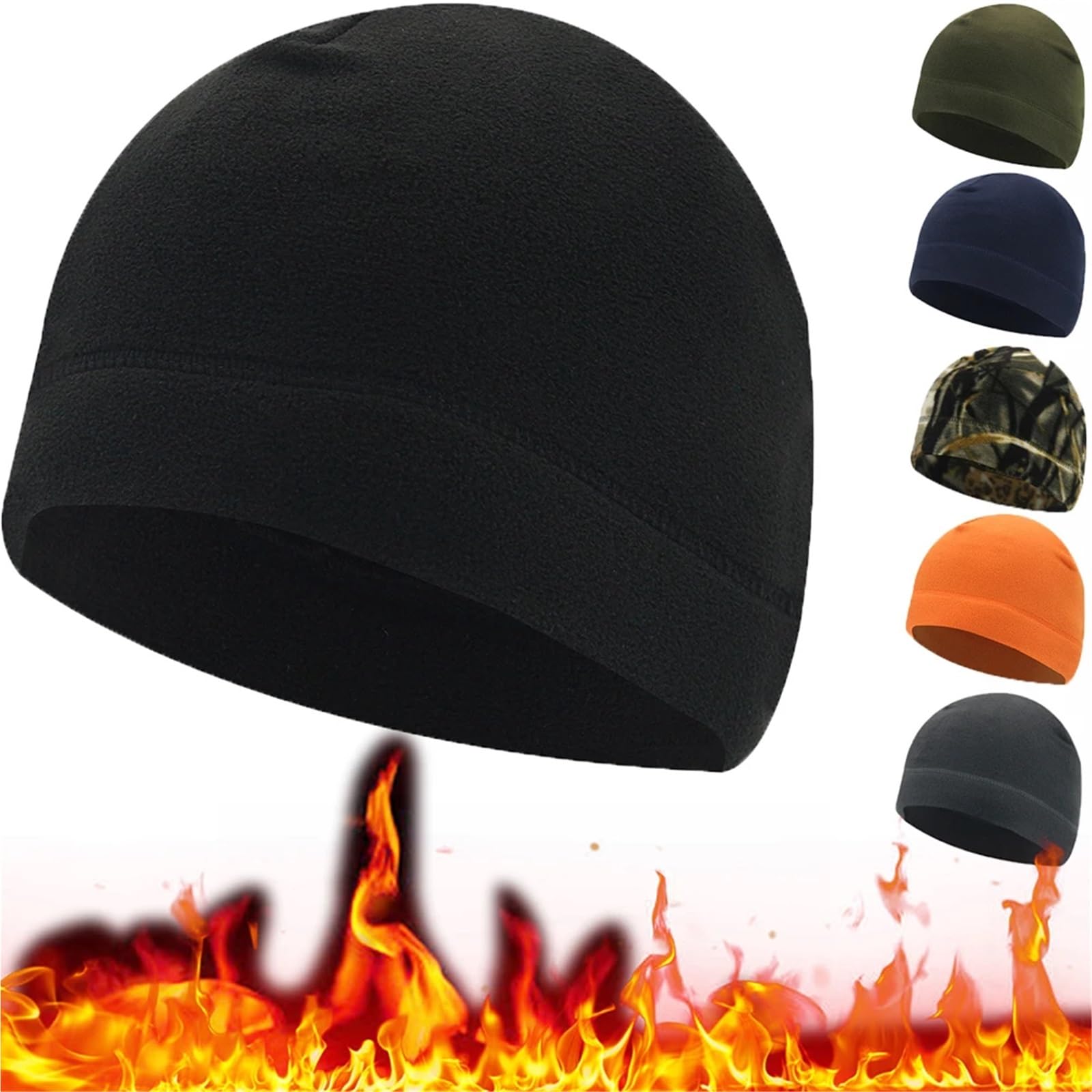 2 pezzi cappelli invernali caldi for uomo donna berretti termici da ciclismo antivento sport all'aria aperta a prova di freddo sci escursionismo cappello caldo per Ciclismo(Grass Green)