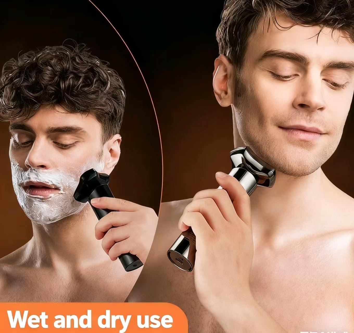 Electric Razor for Men.Wet/Dry Rotary Shaver Waterproof - USB Fast Charging & Sensitive Skin Care. 3-Blade Rotary Shaving System.LED Display, Travel LockGray