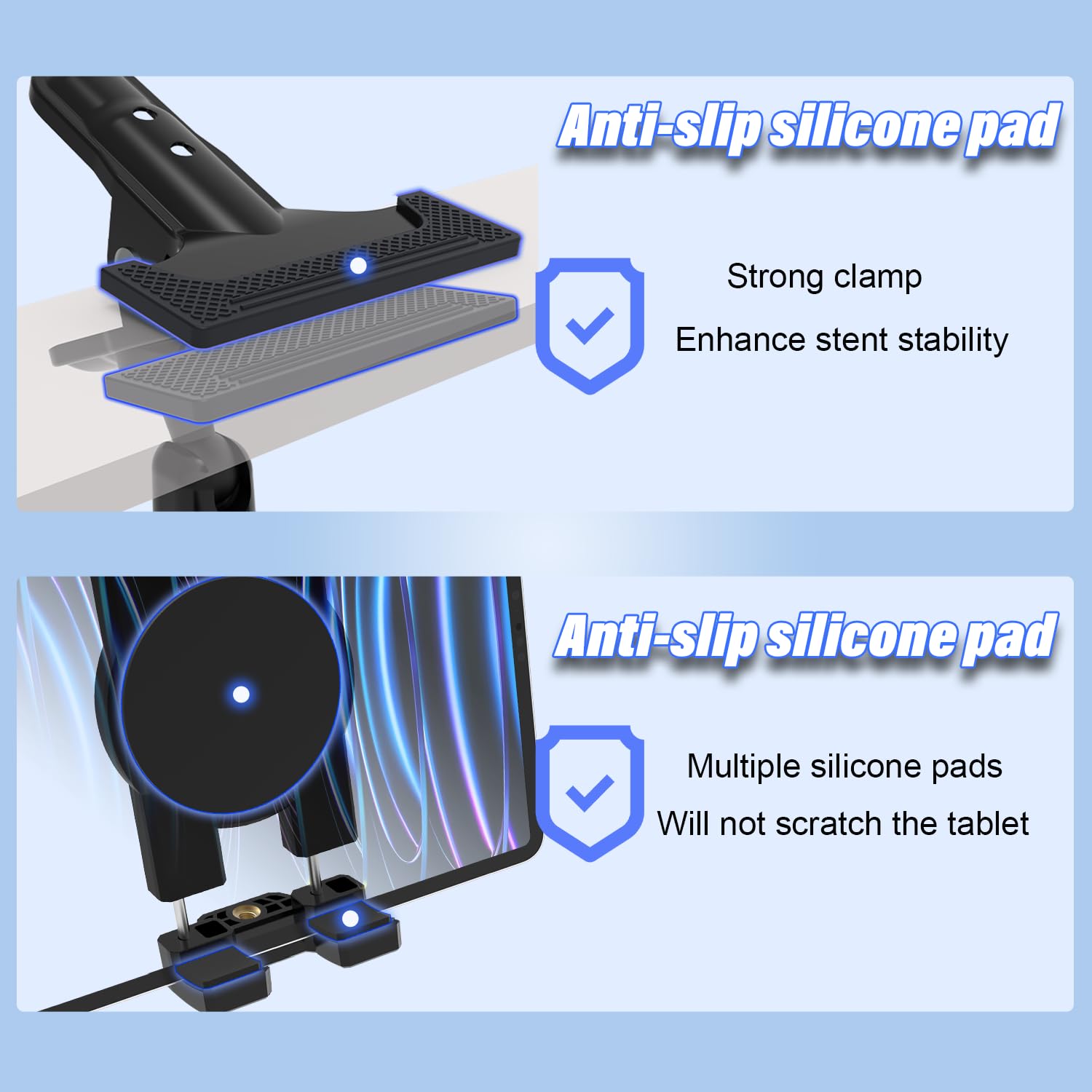 Sonnenblende Auto Tablet Halterung, [360° Doppel Metall Verstellarm], Tablethalterungen Auto Vorne für 4-12,9" Handy & Tablet, iPad Pro/Air/Mini, Galaxy Tab, Z Fold, iPhone usw