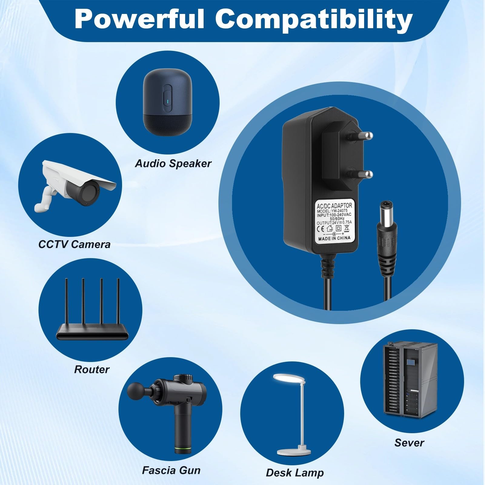 Alimentatore di rete da 24 V per aspirapolvere Rowenta X‑Pert 6.60, compatibile con RH6821, RH6837, RH6838, RH6877, RH6878, RH6879, TY6837, TY6838, TY6878, EO6838, cavo da 1,2 m