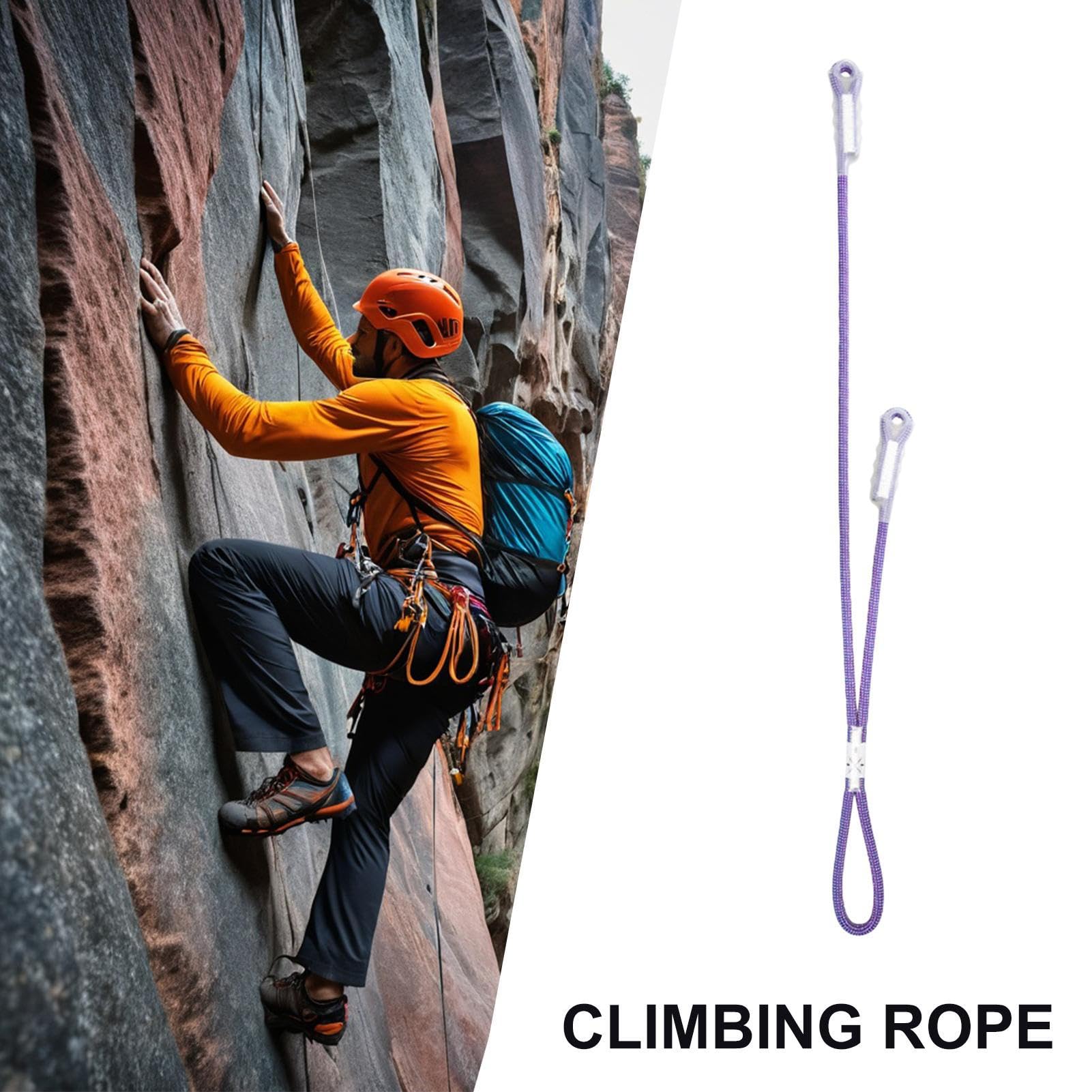 Prusik Rope - Cuerda de seguridad para escalada - Equipo de rescate de alta resistencia en forma de Y para ascensos, seguridad en el parque infantil