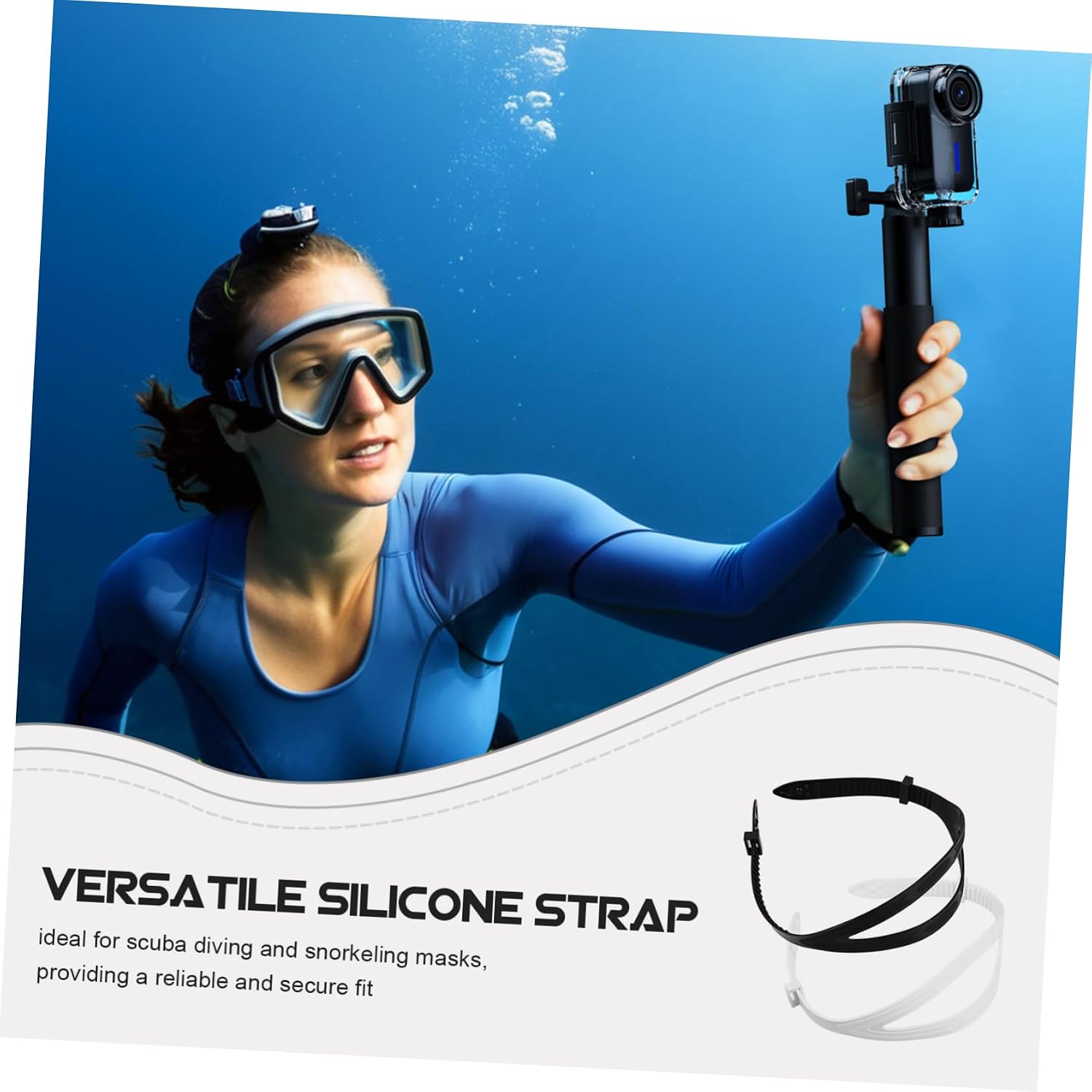 Ski Goggles Replacement Strap 2pcs Universal Diving Mask Strap Silicone Swimming Goggles Lanyard for Water Sports