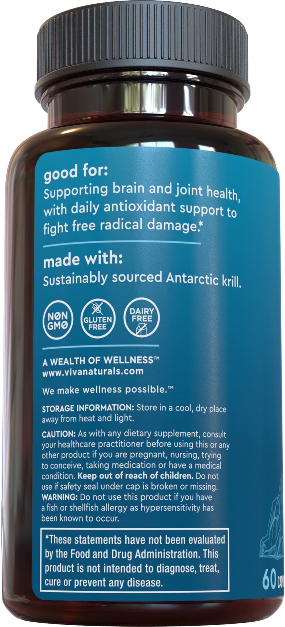 Buy Viva Naturals Antarctic Krill Oil DHA Supplements with Omega 3