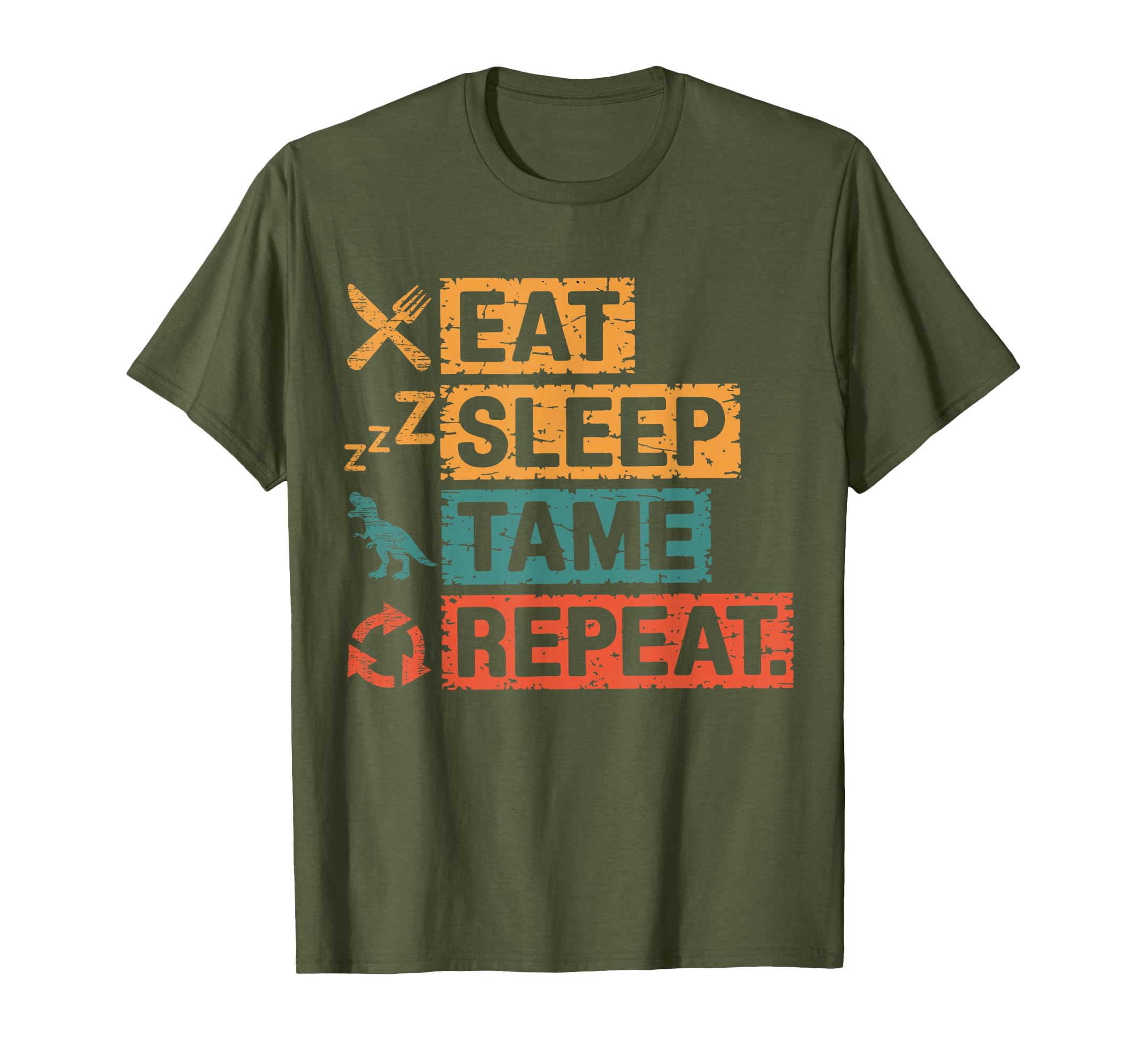 Womens Eat Sleep Tame Repeat Gamer Dinosaur Trex Lover T-Shirt