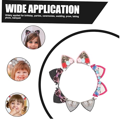 Miniatura 4 de SOESFOUFU Accesorios para el cabello para niños, 4 pares de accesorios para el cabello, pinzas para el cabello, pinzas para el cabello, orejas de