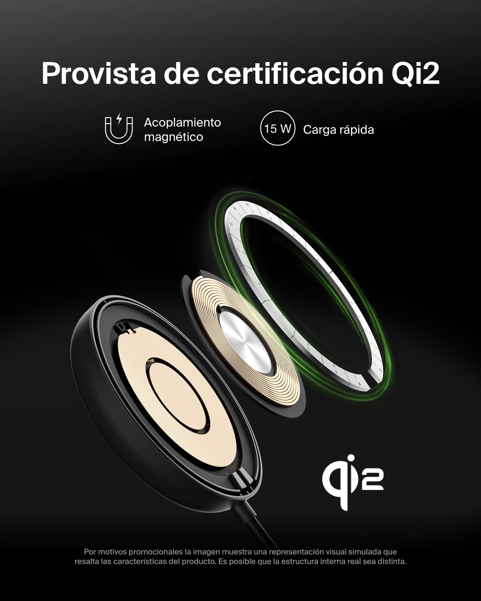 Belkin Cargador Inalámbrico Compatible con MagSafe, Base de Carga Magnética 15W, Certificación Qi2, iPhone 17, Air, Samsung Galaxy S25, Pixelsnap y AirPods - con Fuente de alimentación - Negro