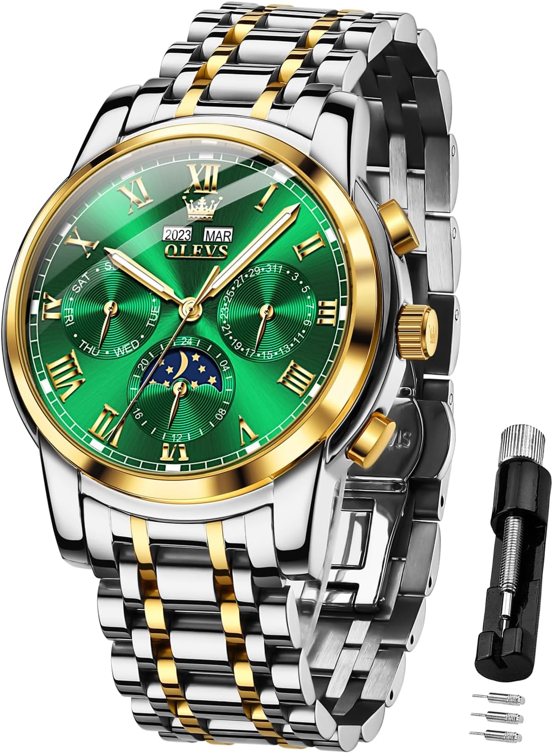 OLEVS watch with dimensions and product parameters