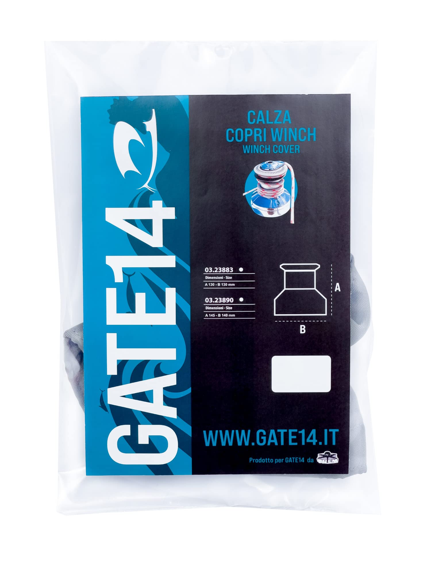 GATE14® Copri Winch, Copertura Verricello Tessuto 100% Impermeabile 600D Elasticizzato 145 x 140 mm