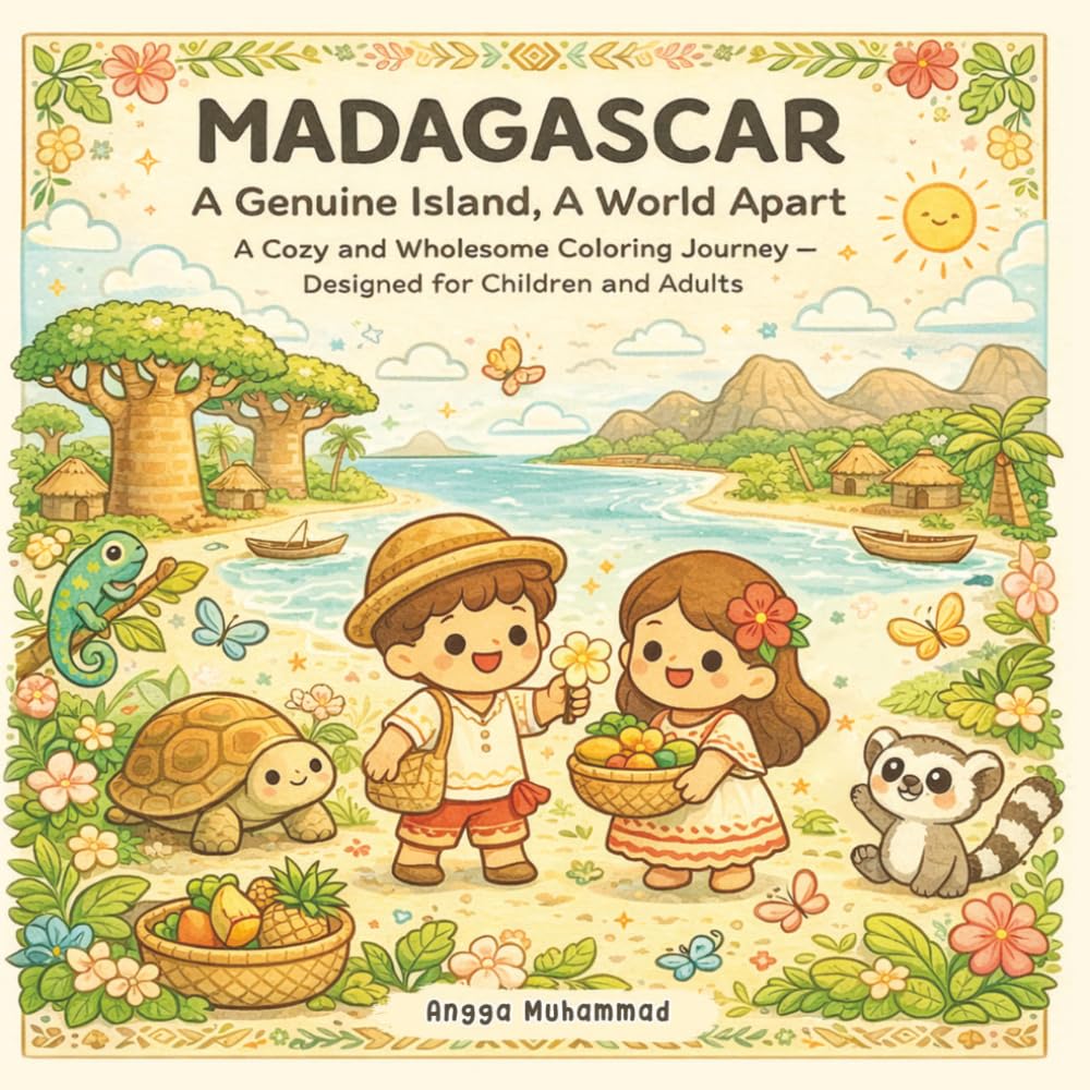 MADAGASCAR — A Genuine Island, A World Apart: A Cozy and Wholesome Coloring Journey Inspired by Madagascar’s Rainforests, Lemurs, Coastal Life, ... Nature — Designed for Children and Adults
