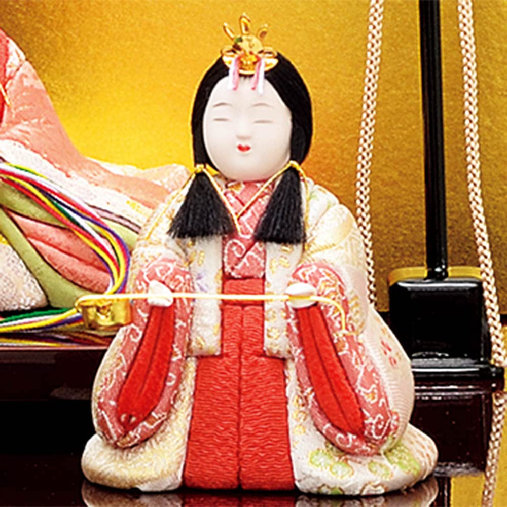 Amazon | 雛人形 木目込み 一秀ひな人形 五人飾 安土雛20号 かわいい
