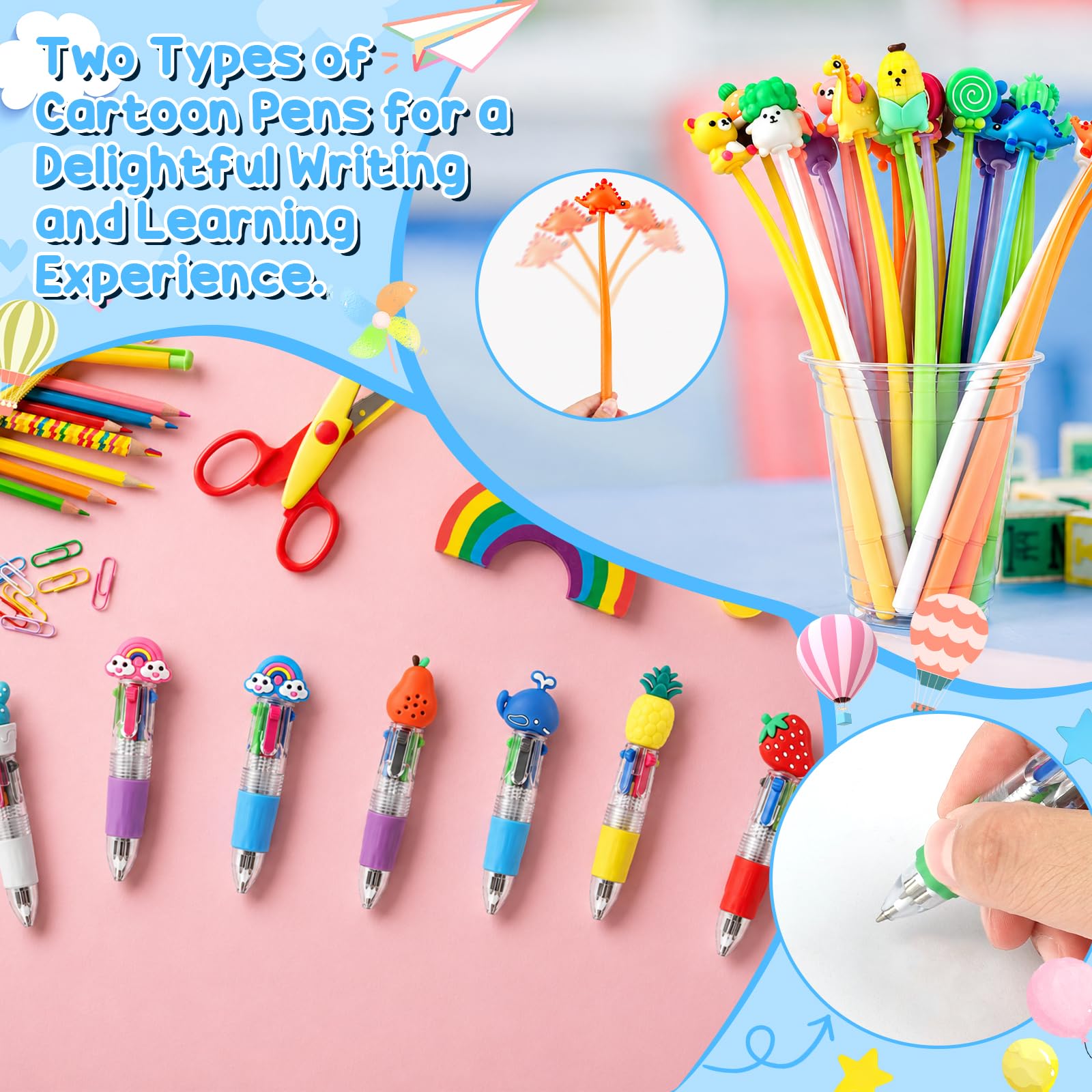 322 pezzi Goodie Bag Stuffers - Bulk Cancelleria Bomboniere per studenti | Ricompense in classe, regali di ritorno di compleanno, include mini quaderni, braccialetti schiaffi, adesivi, graffio