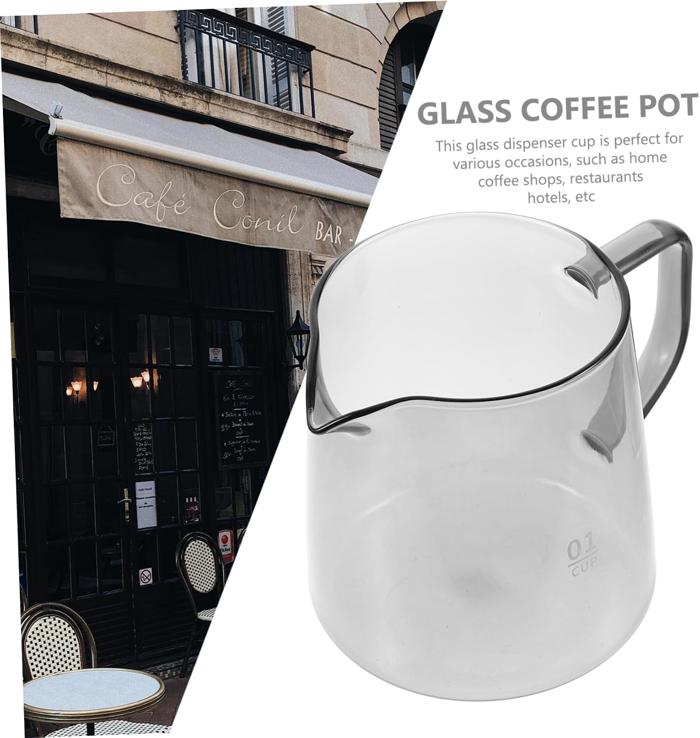 Ciieeo Elegant Glass Coffee Pot Spout Versatile Pitcher for Coffee Juice Unique Design for Easy Pouring for Home Kitchen Use