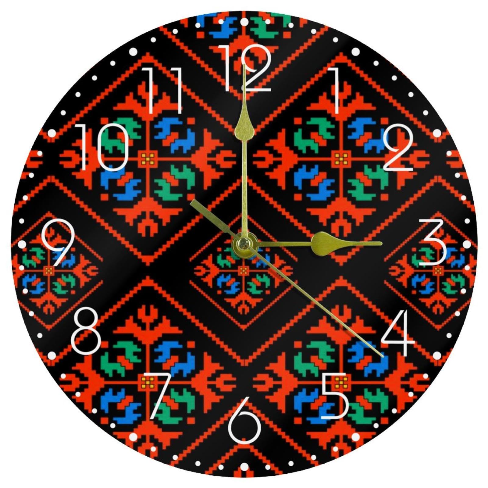 Horloge sans tic-tac ronde et silencieuse de 25,4 cm fonctionnant à piles pour la chambre