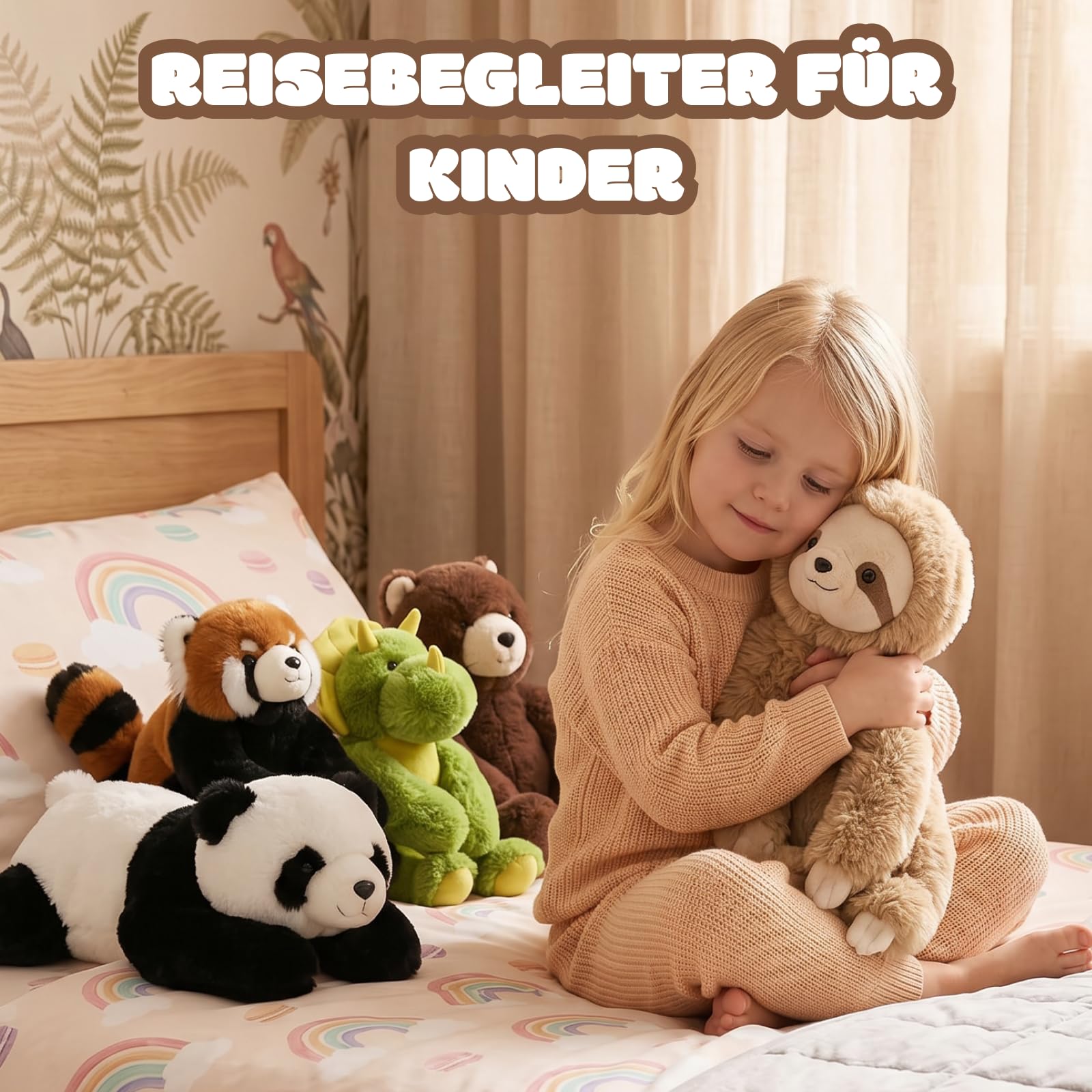 2.5Kg Faultier Gewichtetes Plüschtier Kuscheltier, kuscheliges Stofftier für Erwachsene Kinder, Weiches Plüschkissen für Umarmungsgefährte zur Angstlinderung und Schlafunterstützung (65cm)
