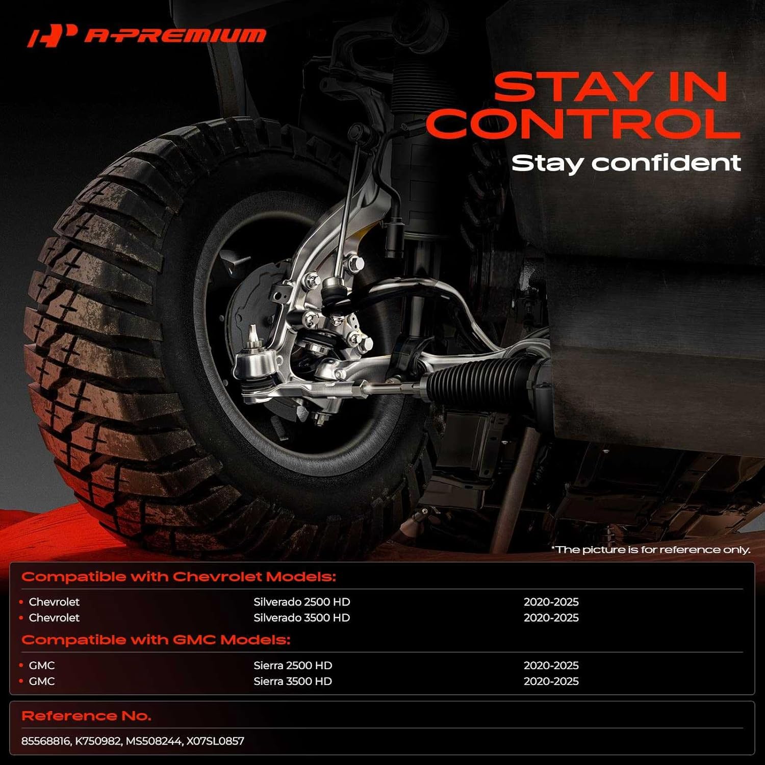 A-Premium 2 x Front Sway Bar Links Stabilizer Bar Links, Compatible with Chevrolet Silverado 2500 HD, Silverado 3500 HD & GMC Sierra 2500 HD, Sierra 3500 HD, 2020-2025