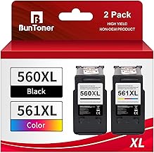 BunToner PG-560XL CL-561XL Cartucce compatibili per Canon 560 561 per Pixma TS5350 TS5351 TS5352 TS5353 TS7450 TS7451 (1 nero 1 tri-color)
