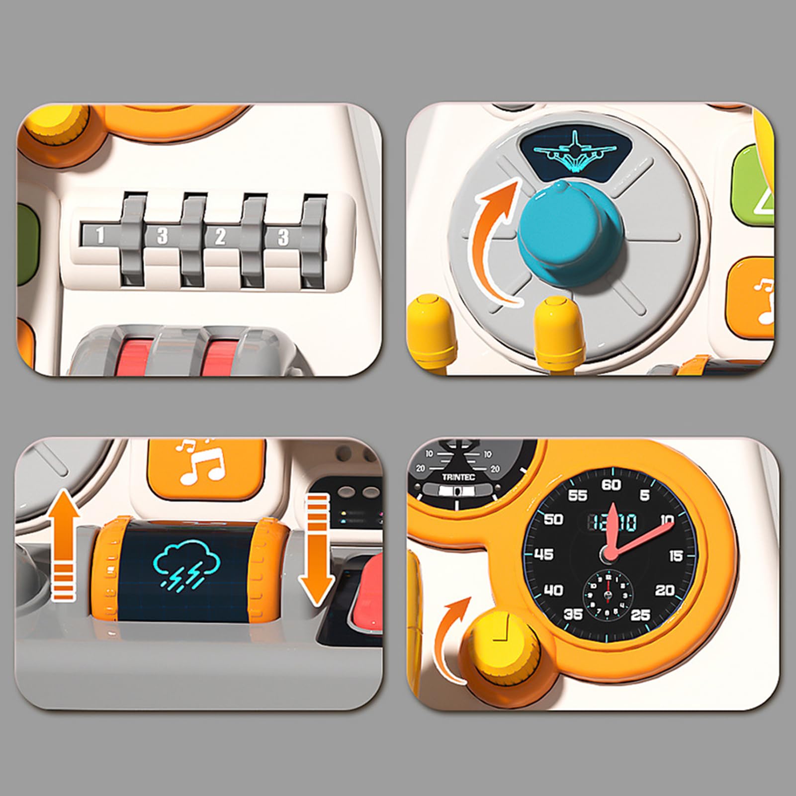 Panneau De Commande d'avion – Jouet Interactif De Cockpit Lumineux Et Sonore, Simulateur d'avion Éducatif pour , Ensemble De Jeu De Vol Durable | Jeu Pilote De Simulation Engageant pour Une UTI