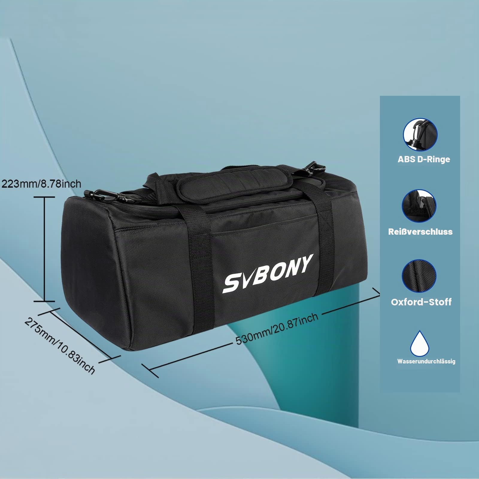 SVBONY SV212 Teleskop Tasche, Gepolsterte Mehrzweck Tragetasche Verstellbarer Schultergurt Passend für SV503 SV550 und Zubehör