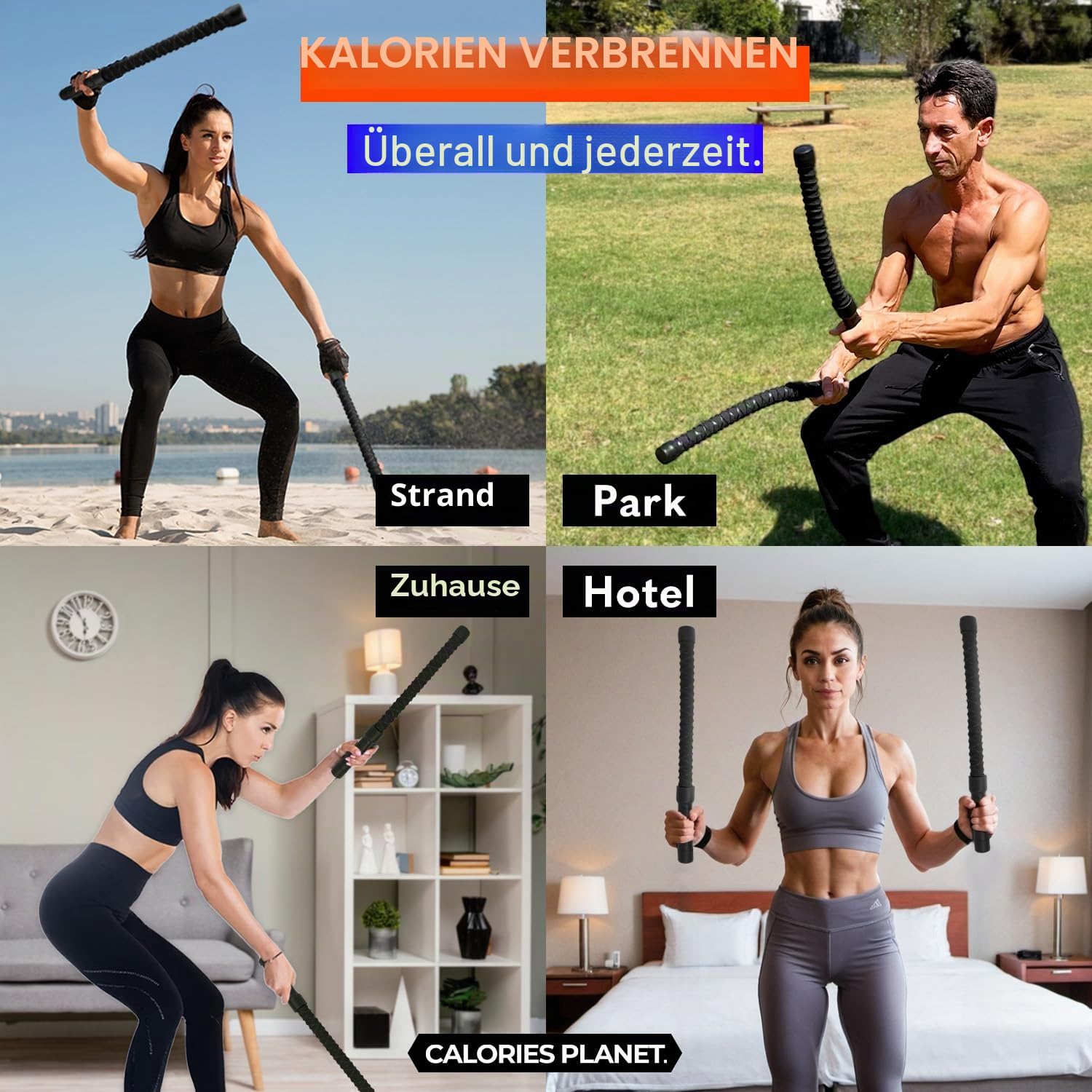 1 x Seilloses Kampfseil für Heim-Fitnessstudio, HIIT-Workouts, Low-Impact-Cardio-Training