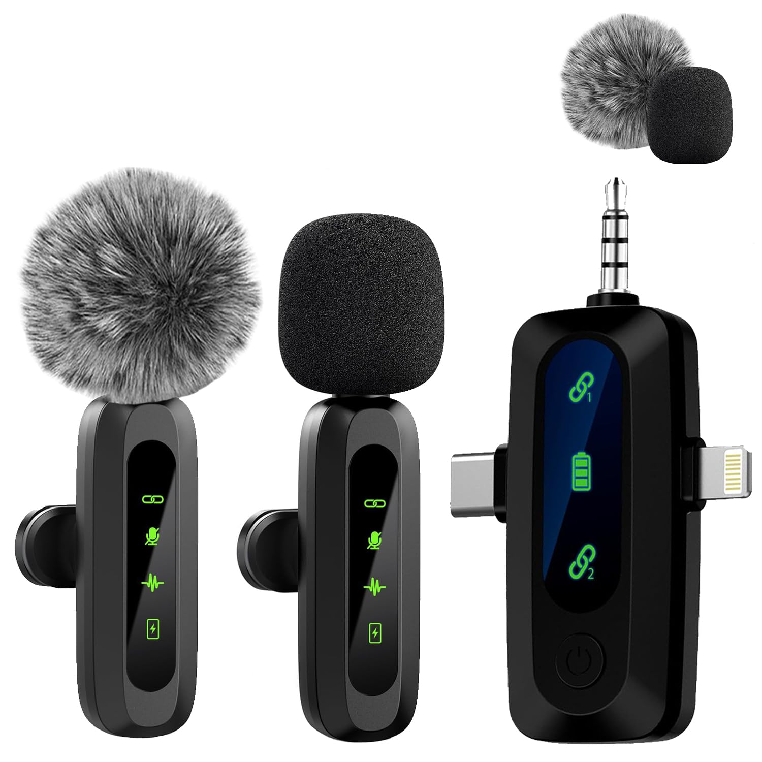 VELOMAX Mic for YouTube Wireless - Ultra-Clear Noise Reduction, 30M Stable Connection, Zero Latency, Plug & Play, Perfect Wireless mic for Youtubers Creators (Dual Channel 3 in 1 Port Version)