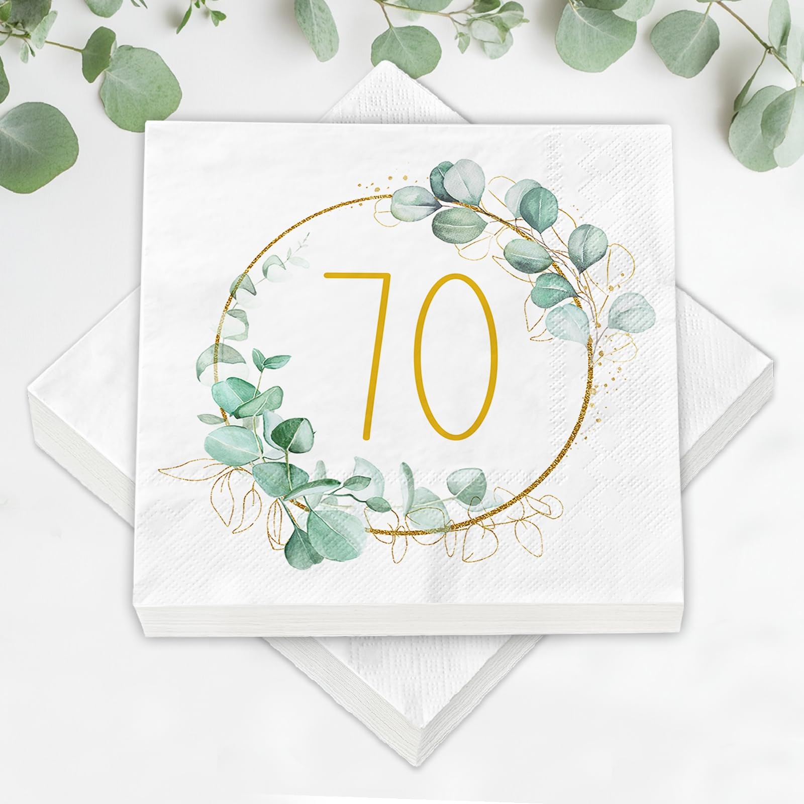 Tovaglioli di Buon Compleanno - 40pcs in Oro Nero, Carta per Decorazione Festa di Ragazze e Ragazzi