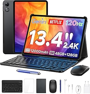 P13 Android Tablet 16, Tablet 13 Inches, Gemini AI, 48GB RAM+128GB ROM/2 TF, 12000mAh/18W, IPS 2.4K, 120Hz, T7280 Octa-Cor…