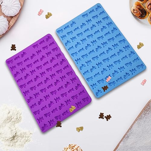 Miniatura 5 de 2 moldes de silicona para caramelos de osito de goma, 152 moldes de silicona en forma de oso de cavidad para chocolate, dulces, galletas, gelatina,
