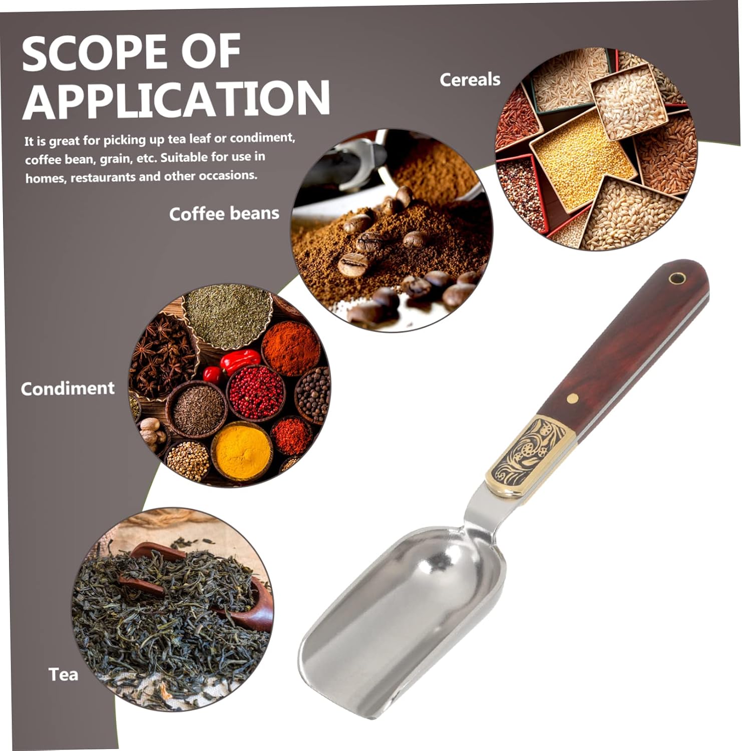 Practical Bean Spoon Metal Scoop Tea Spoon Tea Shovel Scoop Made of Material Fine Texture