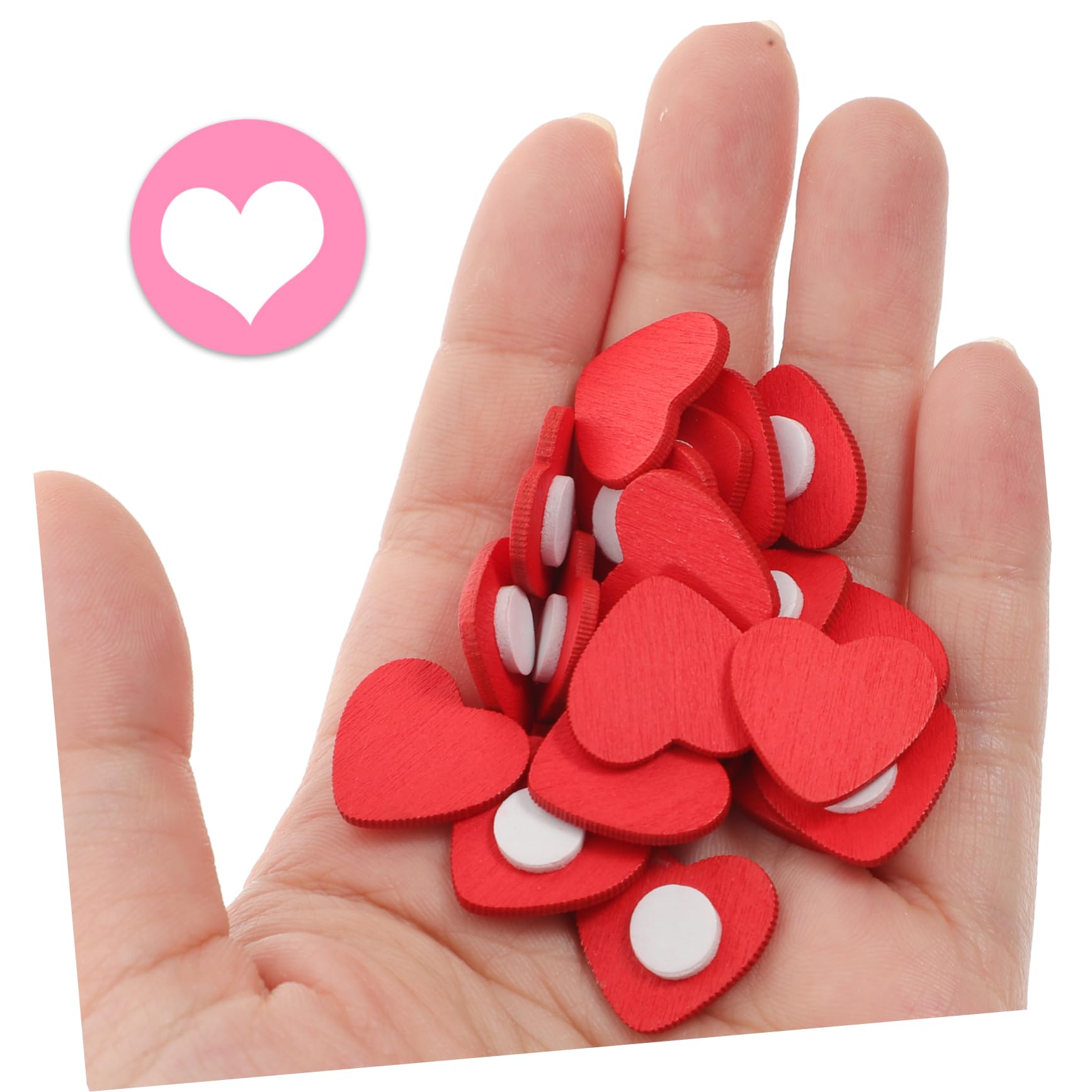 Lurrose 1000pièces Cœurs Bois Autocollants De Décorations Forme De Cœur pour Saint-Valentin pour Scrapbooking Et Artisanaux