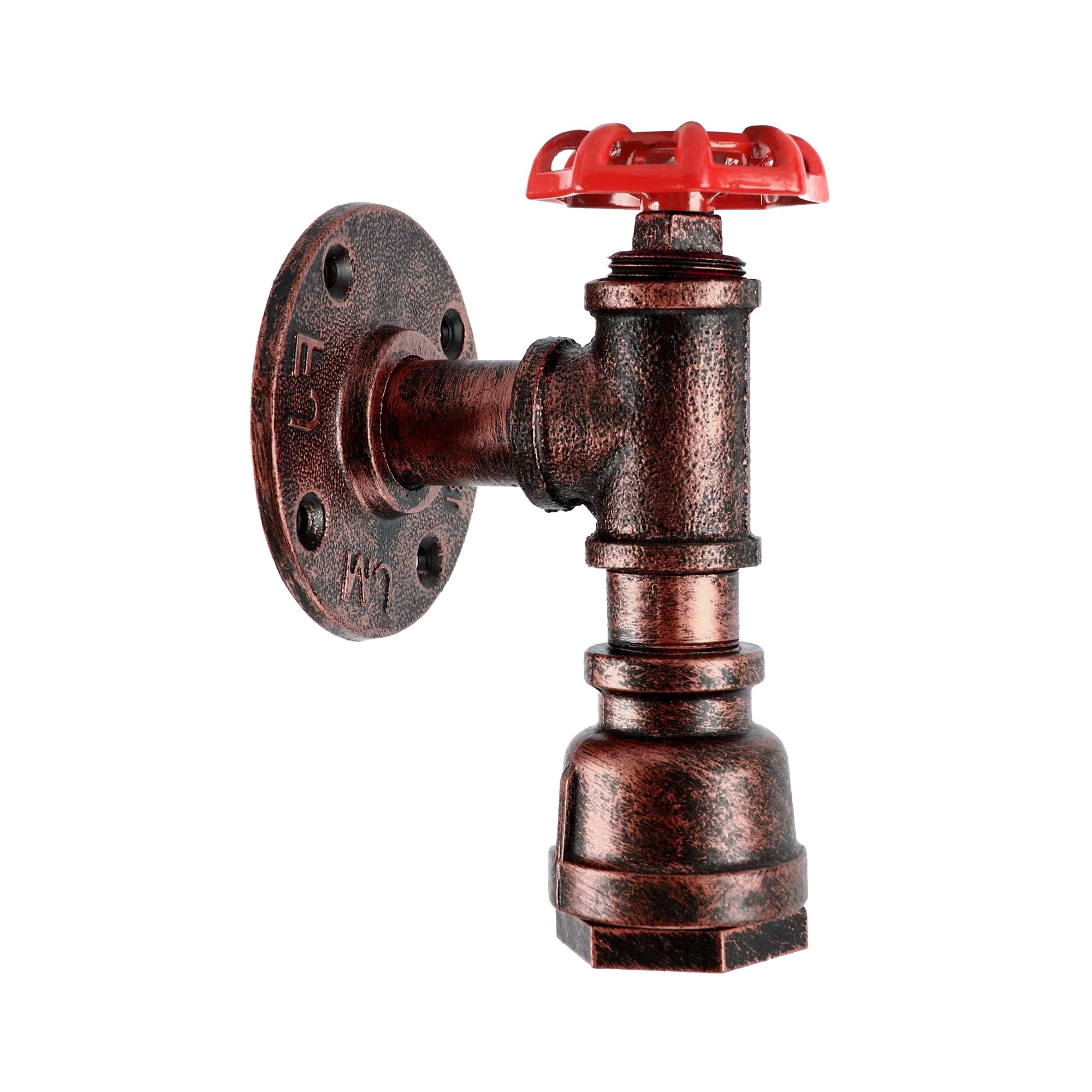 DC VOLTAGE Steampunk Wall Sconce E27 Rustic Red Metal 14.5cm Height Creative Vintage Wall Mounted Lighting Without Bulb for Living Room Kitchen Bathroom Bar Restaurants Coffee Shop — image 1