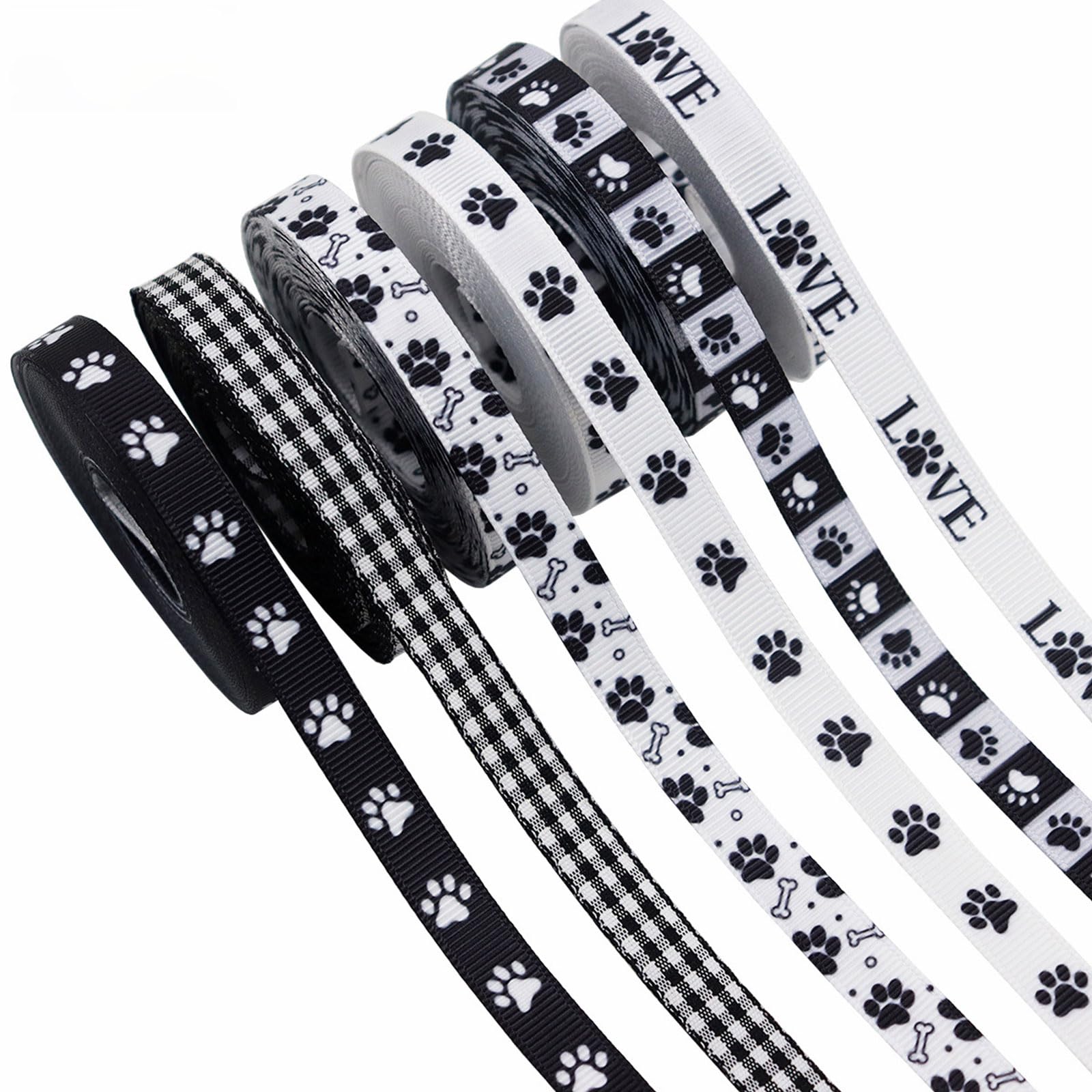 Ruban gros-grain décoratif noir et blanc au fini satiné pour finitions et détails de luxe
