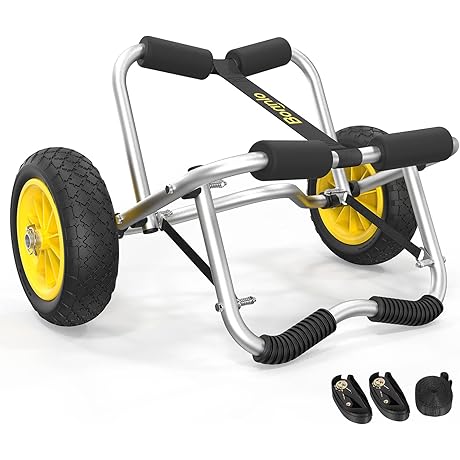 Bonnlo Kayak Cart-A Unparalleled Kayak Transport Solution with Premium No-Flat Airless Tires Wheels