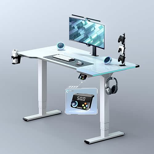 FLEXISPOT CyberX RGB LED Electric Gaming Standing Desk, 55 Inch