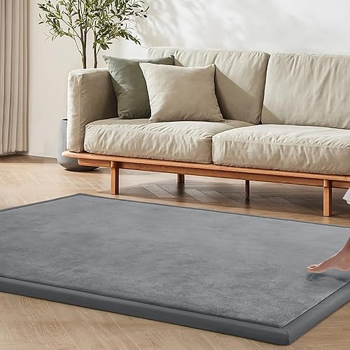 Baby Play Mat for Floor – Soft Rug Mat, Memory Foam Crawling Rug for Babies, Toddlers, Kids – 1.3" Thick, Nursery & Playroom Area Tatami Mats,Grey,150X200CM - Grey - 6'7"x4'11"(150x200cm)