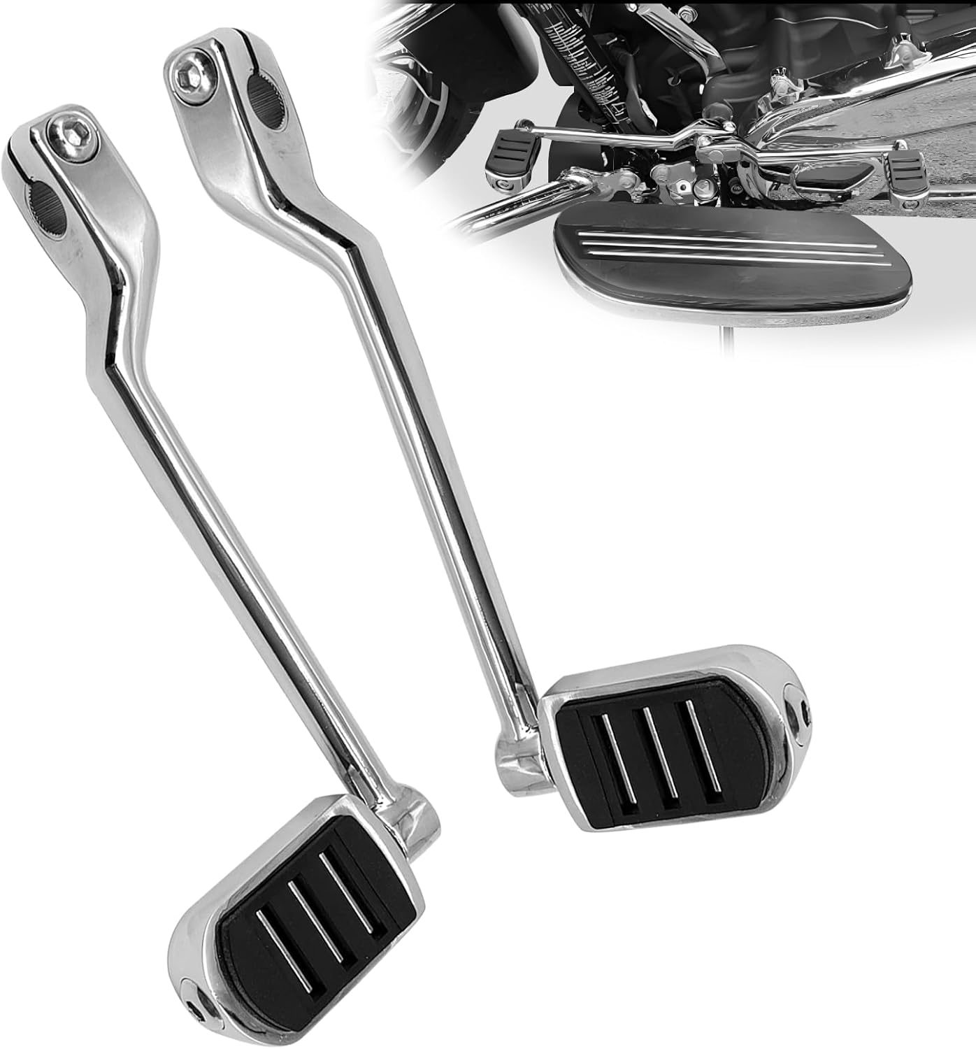 Heel Toe Shift Pegs Compatible with Harley Davidson 1986-2017 FL Softail,1988-2023 Touring Road King Road Glide Street Glide Electra Glide and 2008-later Trike,Front and Rear Levers w/Shifter Pegs
