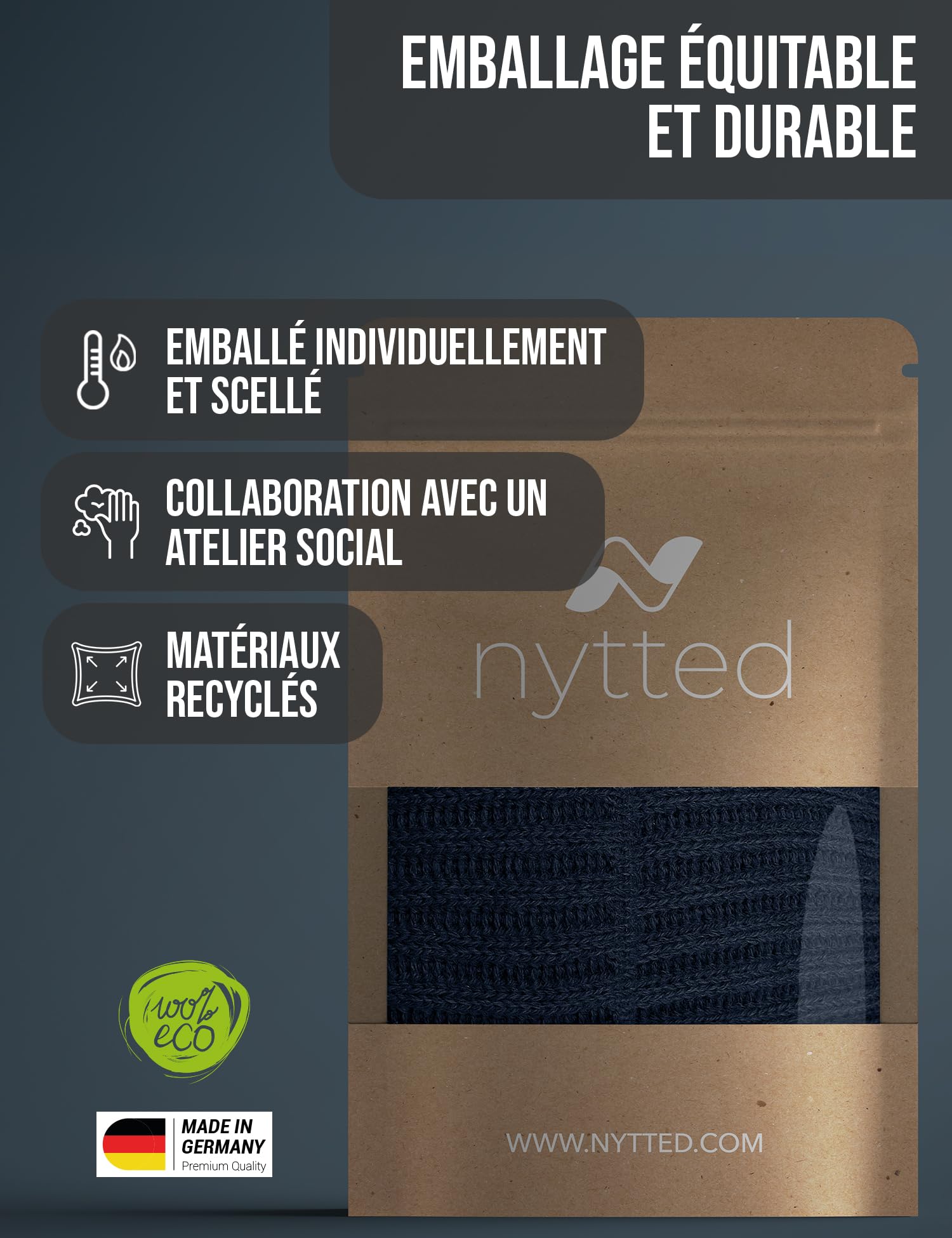 NYTTED® Bonnet mérinos pour Hommes & Femmes | Bonnet 100% Laine mérinos Fine | Chaud, Doux & Extensible | Bonnet Homme Laine Merinos | Bonnet Femme Hiver | Tricot d’Hiver Premium et Respirant