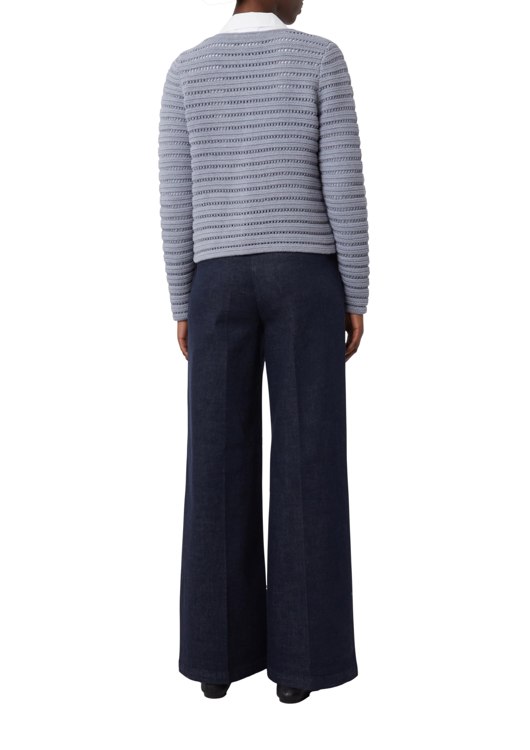 Comma Kurzer Cardigan mit Strukturmuster und Leistentaschen