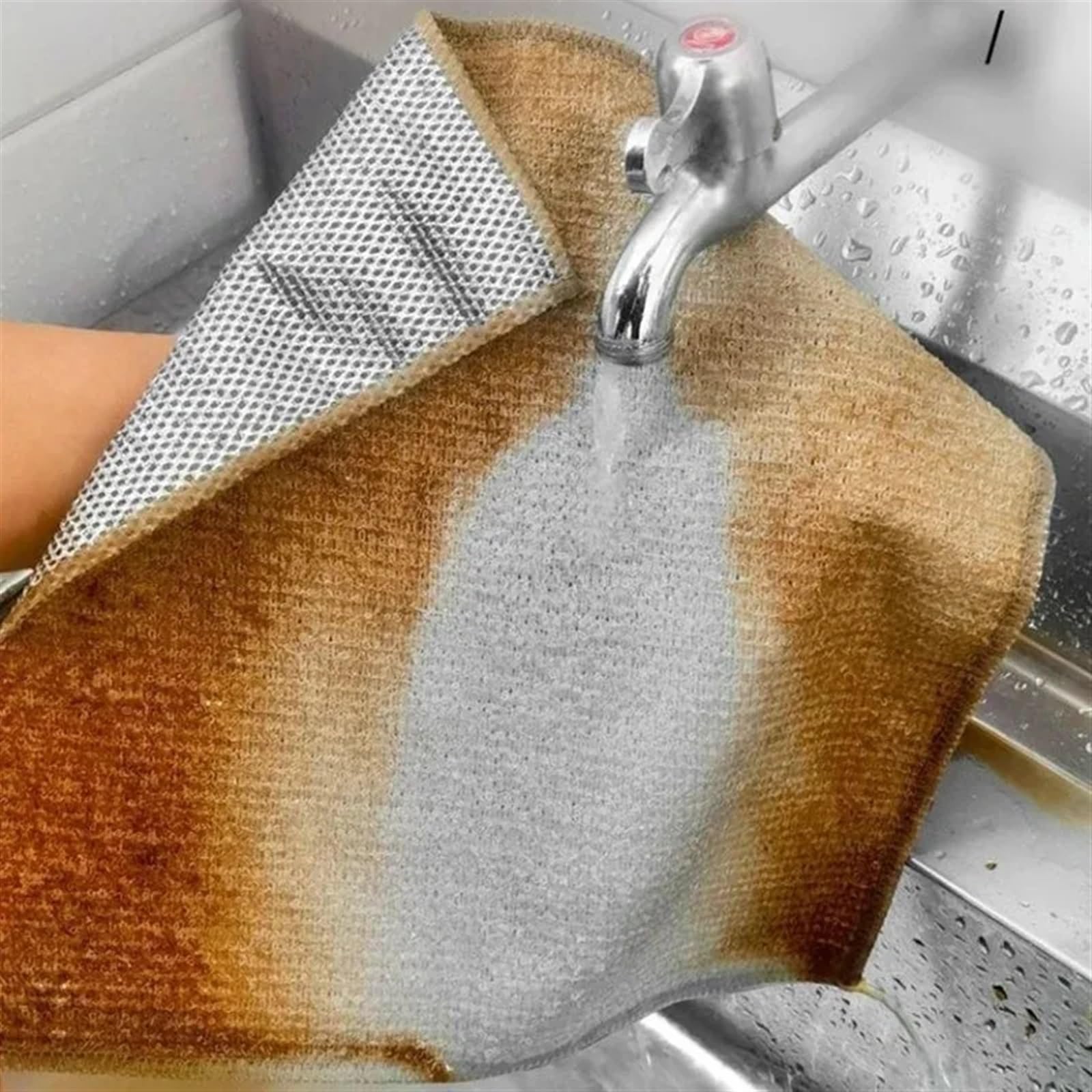 Balleta Paño de Cocina mágico, paños Limpieza Alambre Plateado, paño Lavado Platos, Toallas Gruesas Doble Cara, Trapos Acero, 20/1 Uds(20PCS,Double Layer)