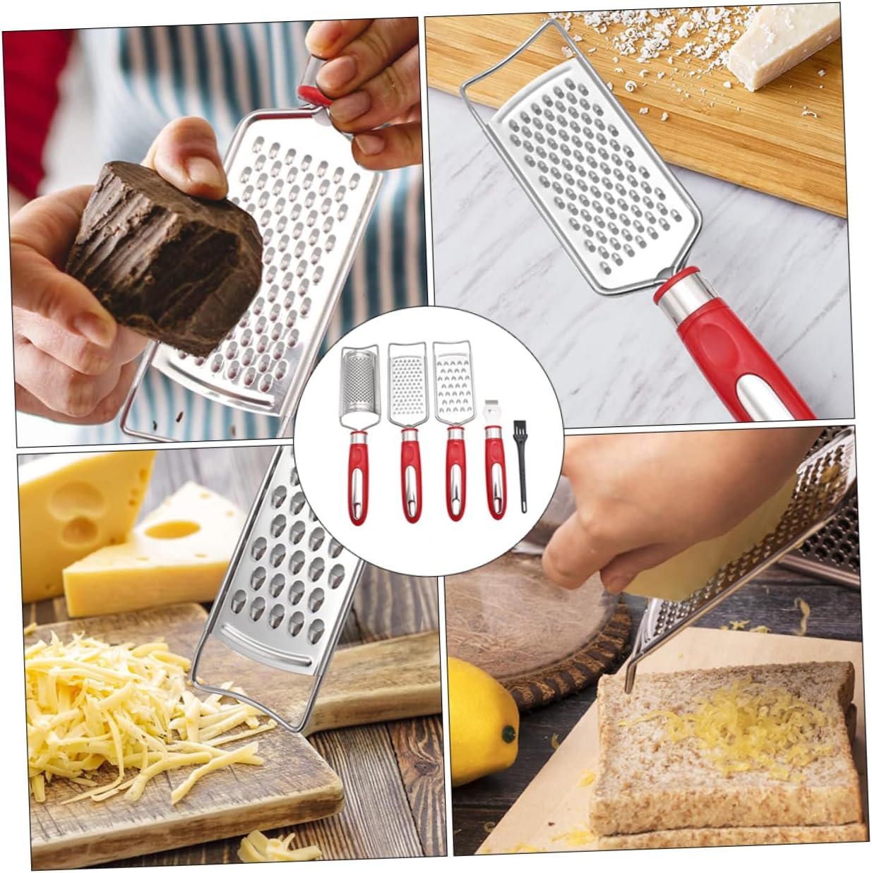 5 Piece Handheld Grater Set for Cheese and Vegetables