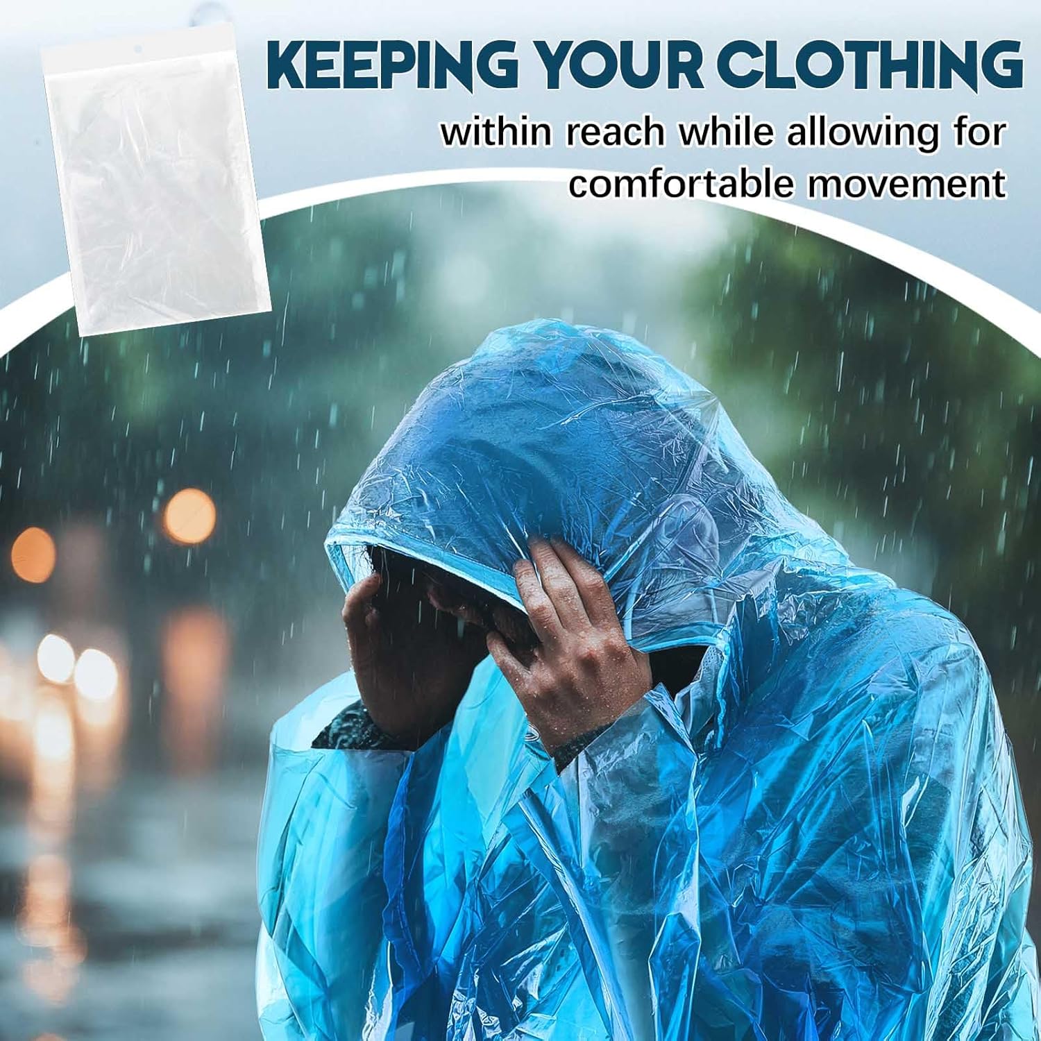 Geyoga 8 Sets Disposable Raincoat Set Rain Ponchos and Pants with Hood Shoe for Adults, Waterproof Rain Pant Suit - Image 6