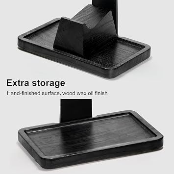 UPERGO Solid Wood Gaming Headset Stand with Controller Holder - Creative Gift for Teens, Boyfriends, Brothers, and Gamers - Desktop Organization and Decoration