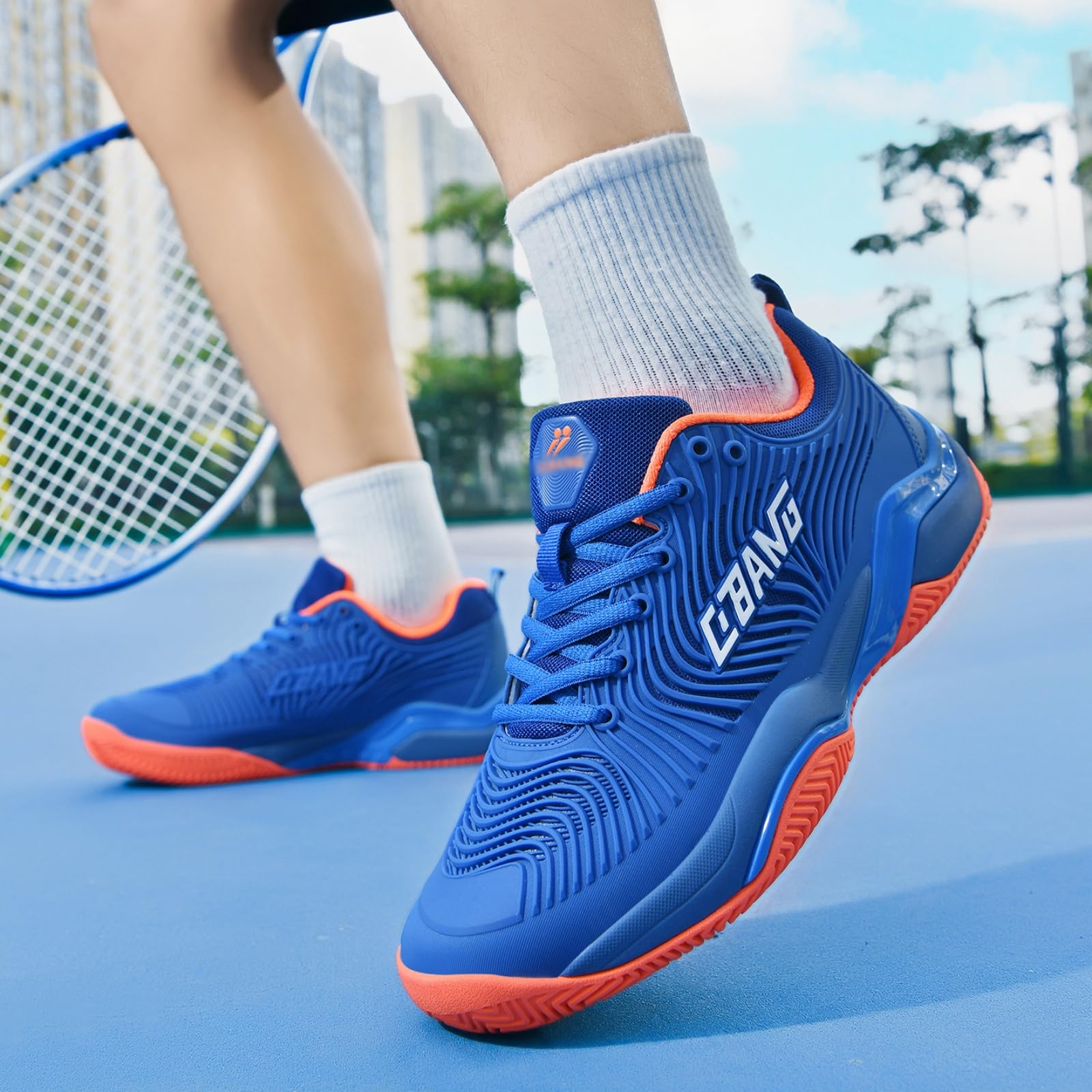 JiuQing Męskie buty badmintona i pickleballa obuwie do sportów rakietowych | Lekkie przewiewne, Antypoślizgowe buty sportowe, Do profesjonalnego treningu, Do siatkówki squasha i fitnessu