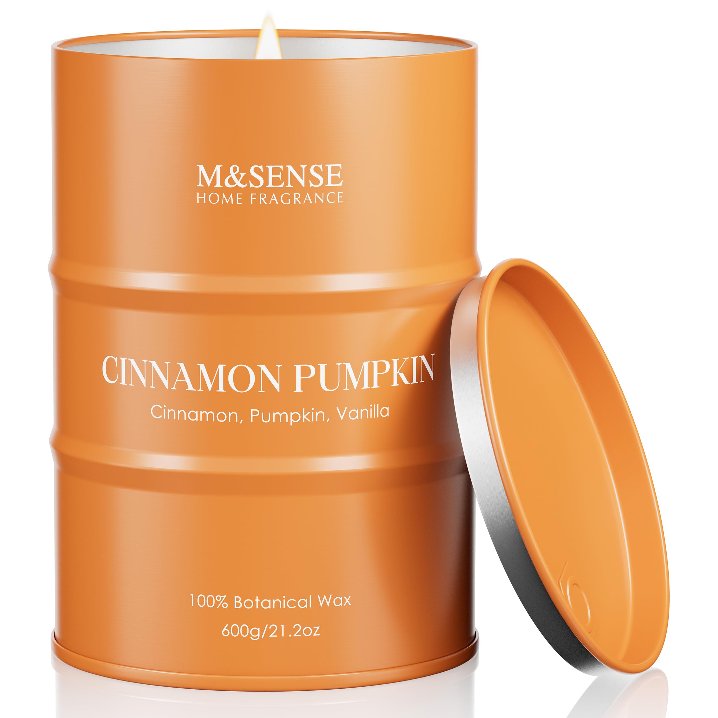 M&amp;SENSE Cinnamon Pumpkin Scented Fall Soy Candles Large 21.2oz