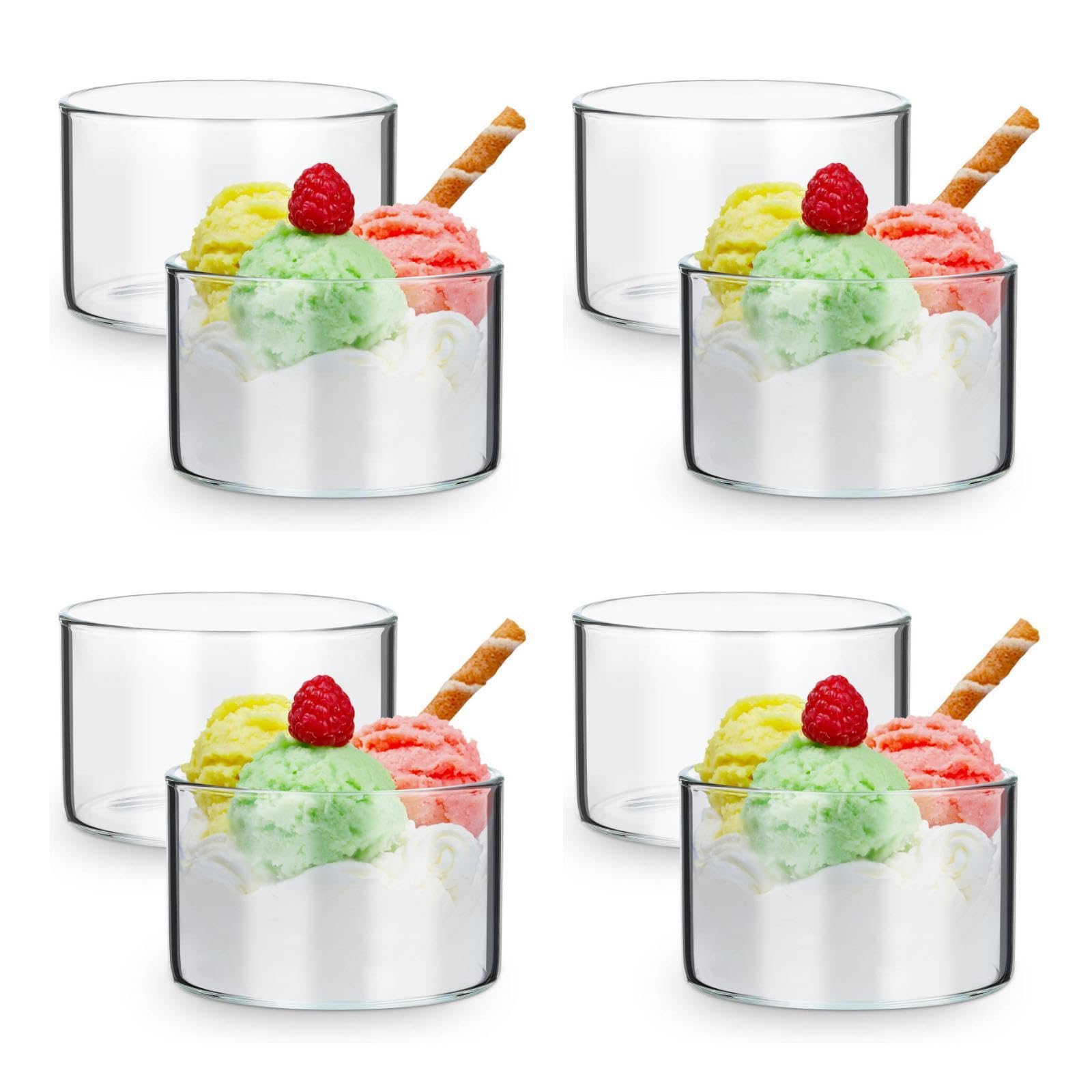 Angoily 8 tazas de postre de vidrio pequeñas, taza de pudín transparente, taza de natillas, vasos de degustación, mini recipientes de vidrio para almacenamiento de alimentos