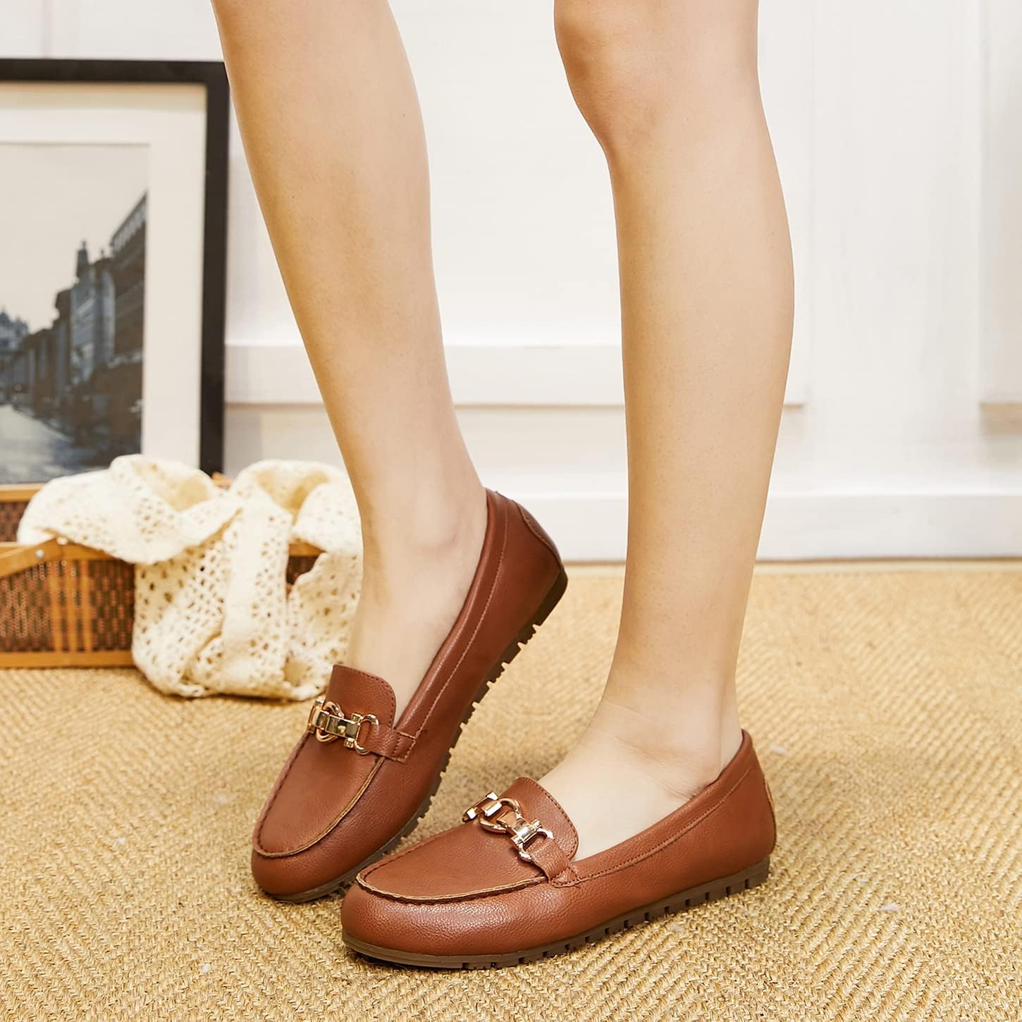 Loafers for Women Business Casual Shoes Comfortable & Lightweight Penny Loafers Slip On Work Flats - Image 3