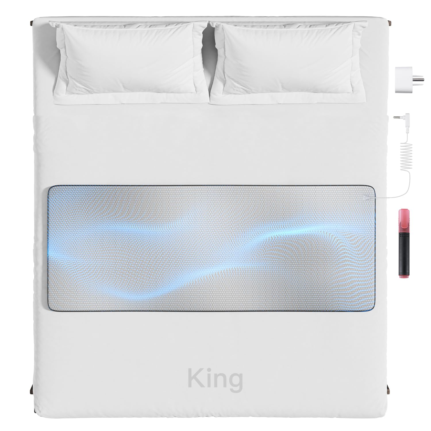 Grounding Mat for Bed, Graphene Grounding Pad for Sleeping, Reduce Anxiety and Inflammation, Pain Relief, Improve Energy -Includes Grounding Cord, Test Pen & Safety Adapter (King)