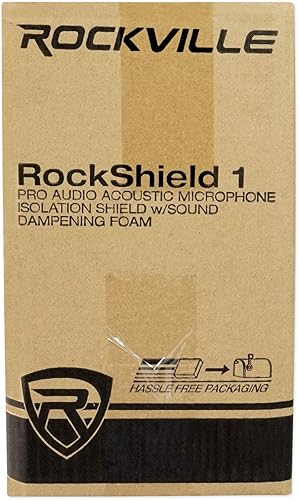 Miniatura 9 de Rockville RockShield 1 Escudo de aislamiento de micrófono de estudio de 3 paneles, espuma amortiguadora de sonido, accesorio de micrófono de