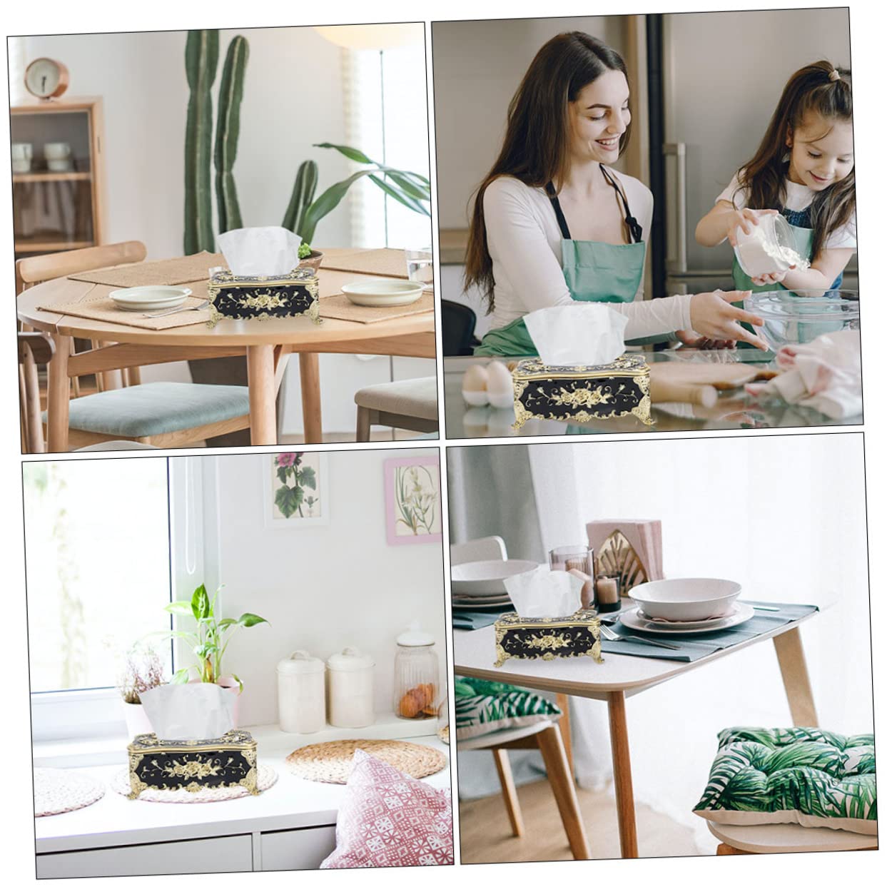 PLAFOPE 2pezzi Scatola Porta Fazzoletti Decorativa Da Contenitore Per Estrazione Carta Organizer Da Tavolo Per Tovaglioli