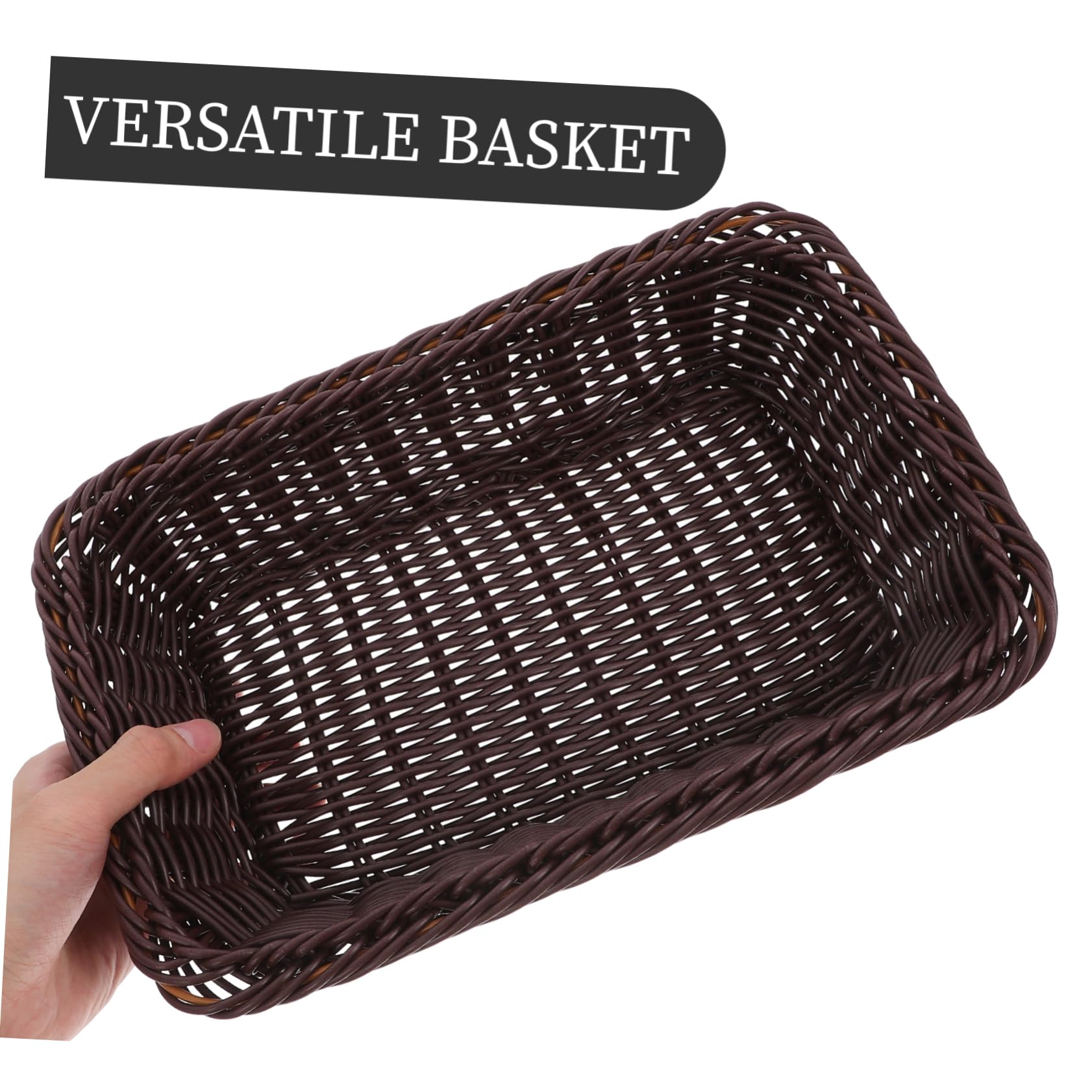 TOPBATHY 5 Stück Geflochtener Brotkorb Obstkorb Netter Korb Gewebte Weidenkorb hängender Aufbewahrungskorb Brotkorb für den Tisch Korbaufbewahrung Servierkorb PVC Schwarz Wiederverwendbar