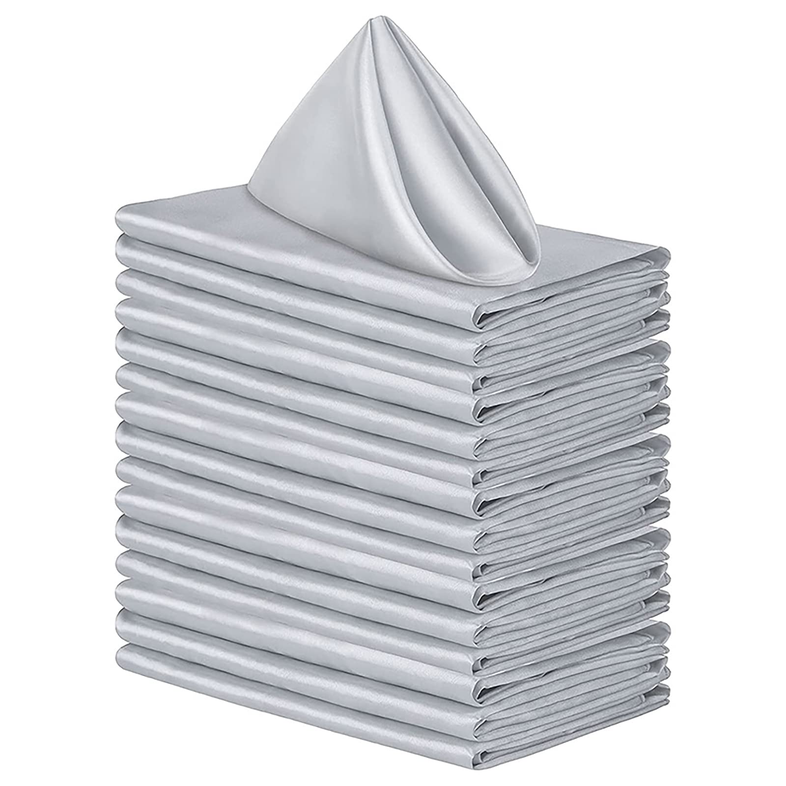 12 Stück Dunkelgrüne Stoffservietten Aus Satin – 50,8x50,8 Cm, Waschbar & Wiederverwendbar – Für Täglichen Gebrauch, Weihnachten & Festliche Tische